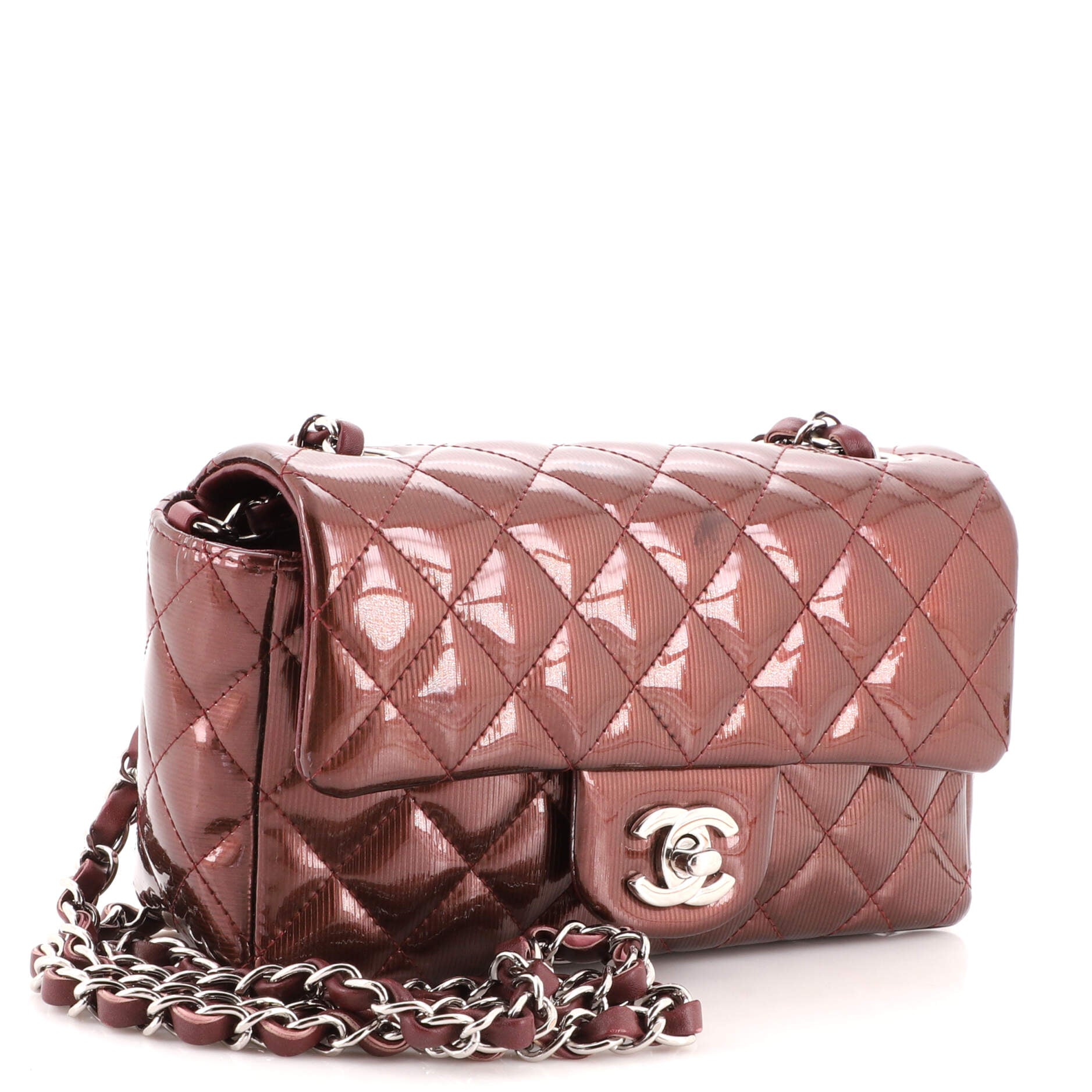 Classic Single Flap Bag Quilted Patent Mini