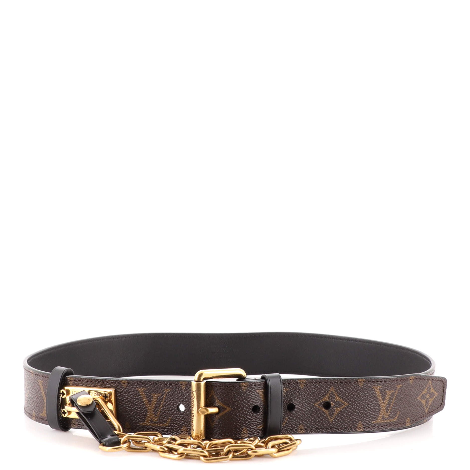 Signature Chain Belt Macassar Monogram Canvas Medium 85