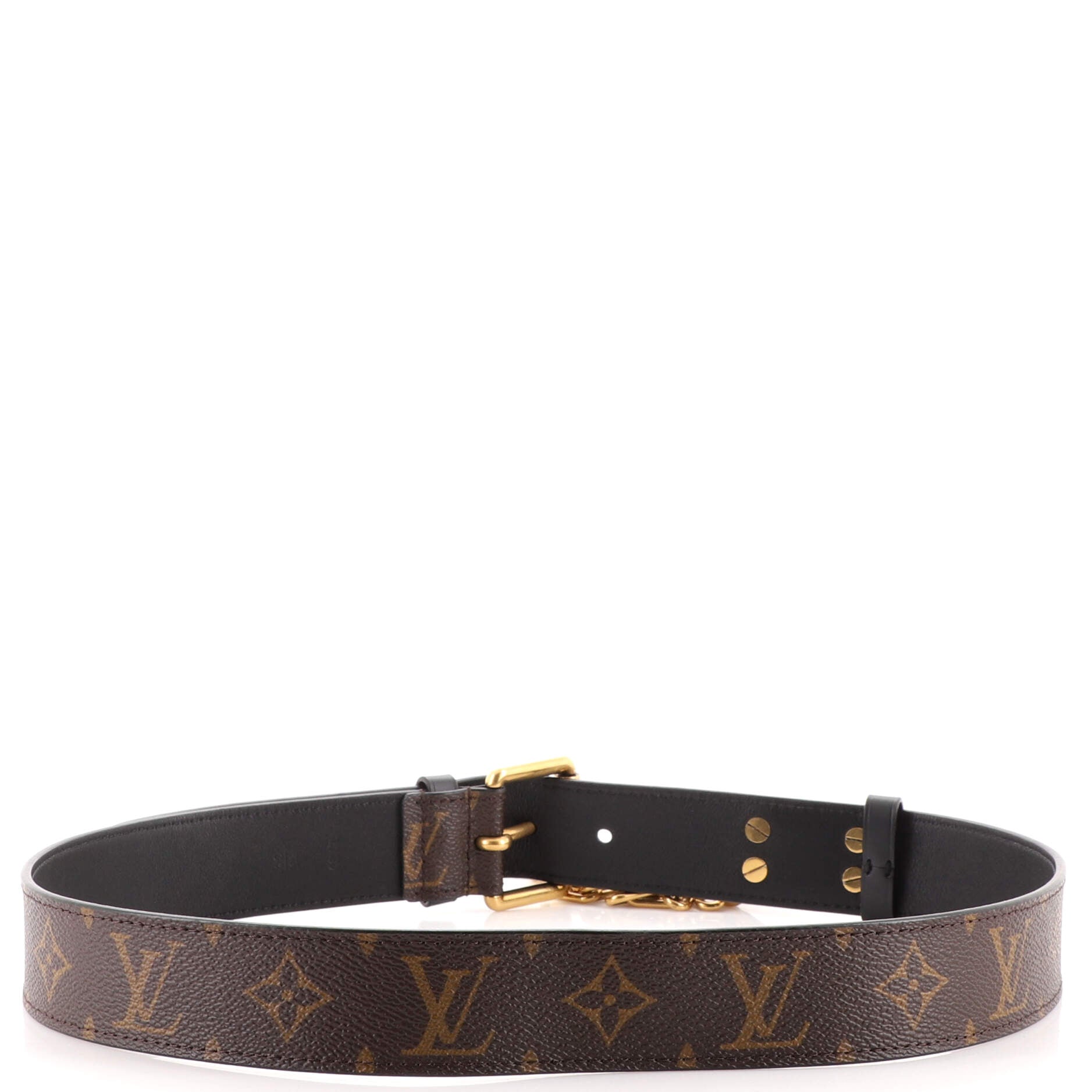 Signature Chain Belt Macassar Monogram Canvas Medium 85
