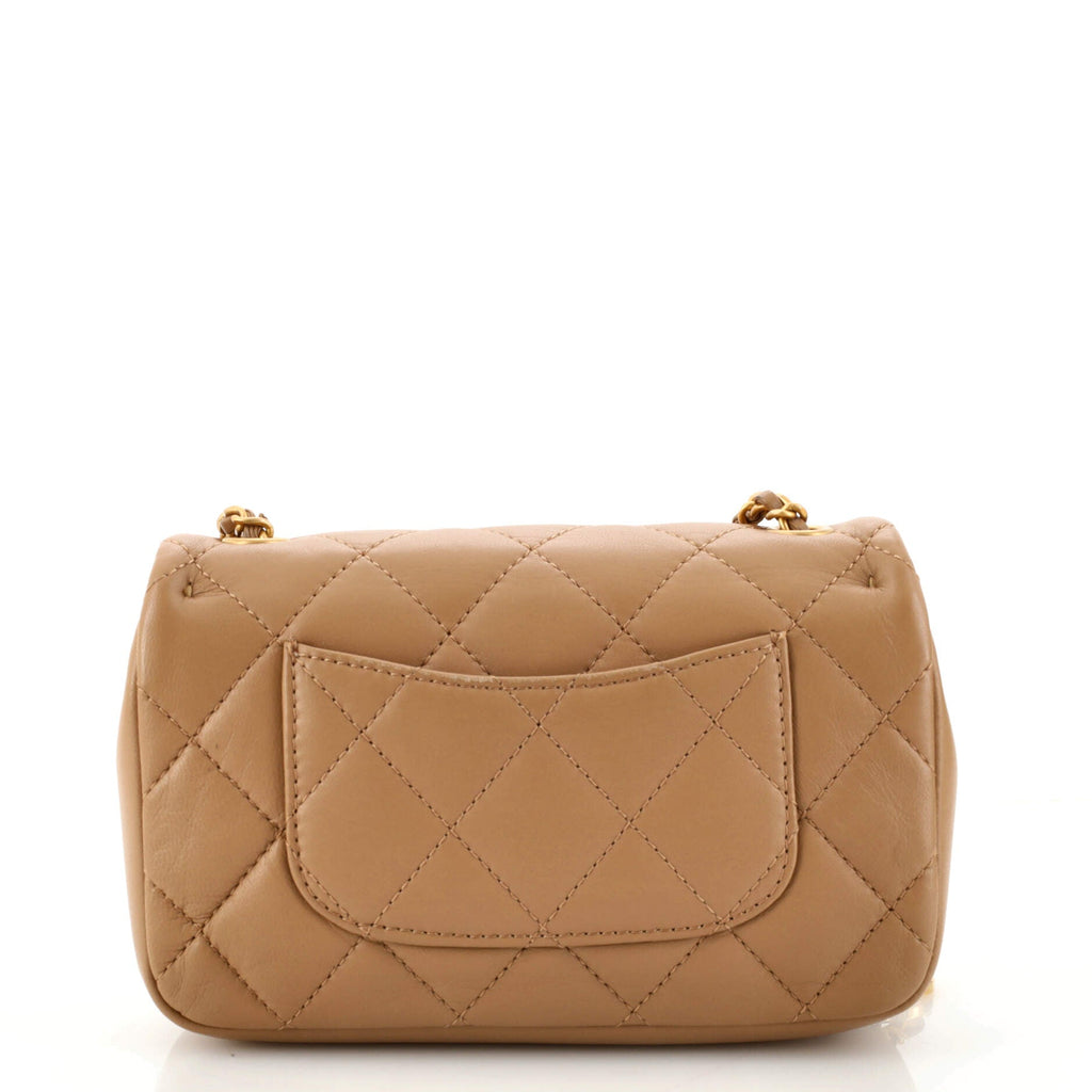 Heart Charms Flap Bag Quilted Lambskin Mini