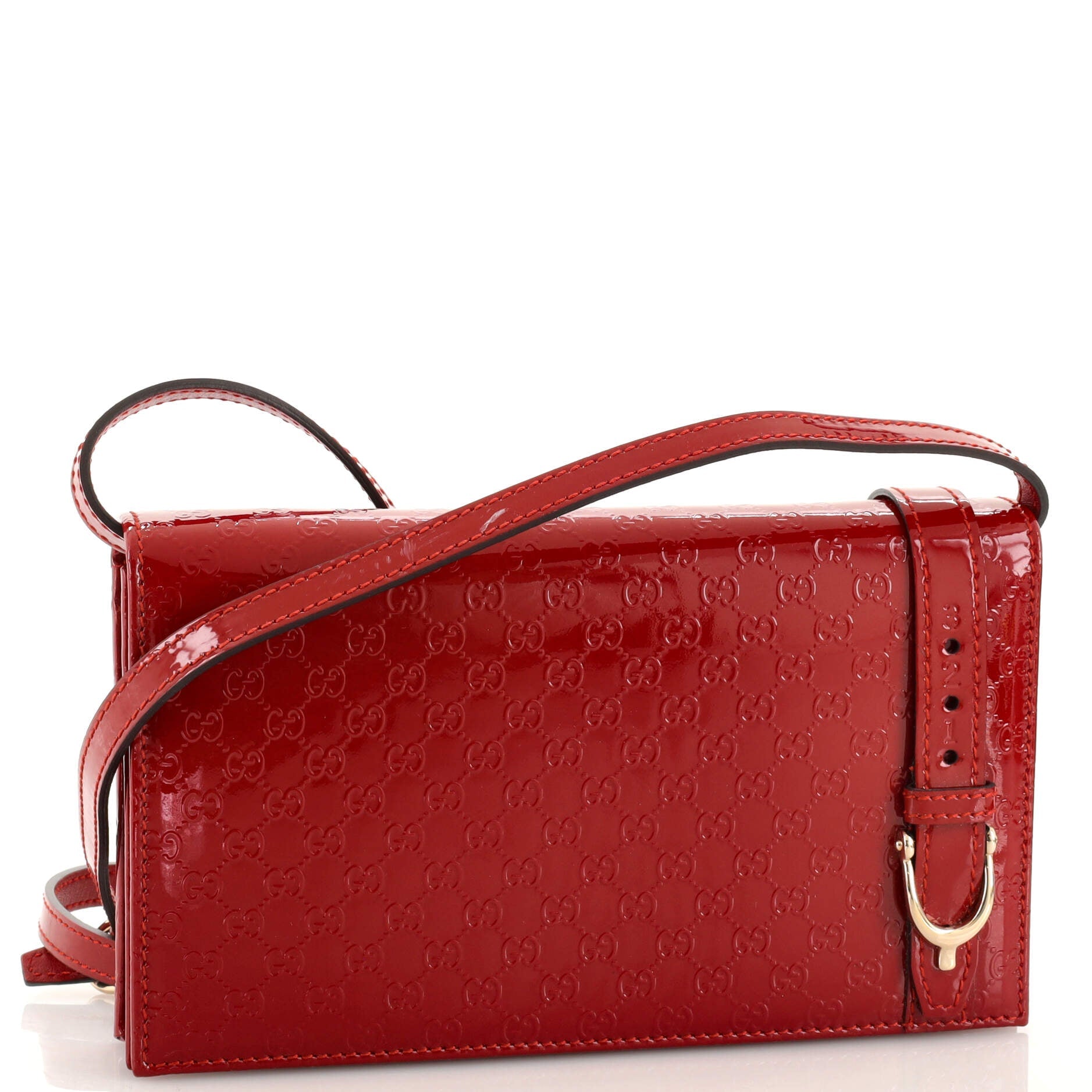 Nice Wallet on Strap Microguccissima Patent Mini
