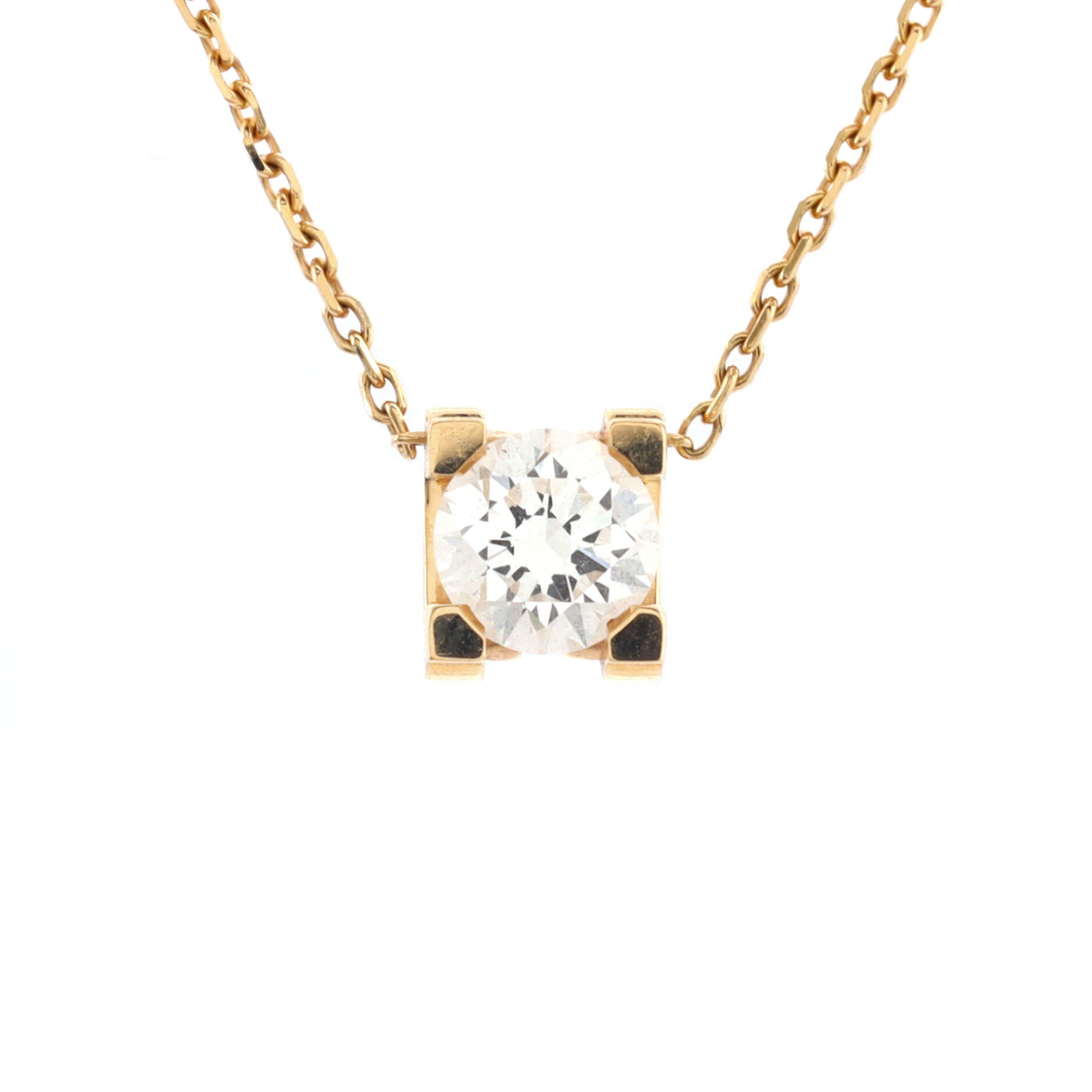 C de Cartier Necklace 18K Yellow Gold with Diamond 0.55CT