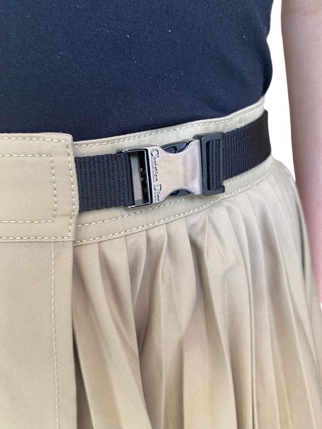 Dior Beige Pleated Cargo Maxi Wrap Skirt - 8
