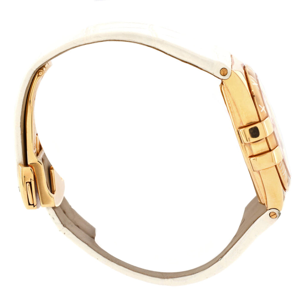 Constellation Quartz Watch Rose Gold and Alligator with Diamond Markers 35