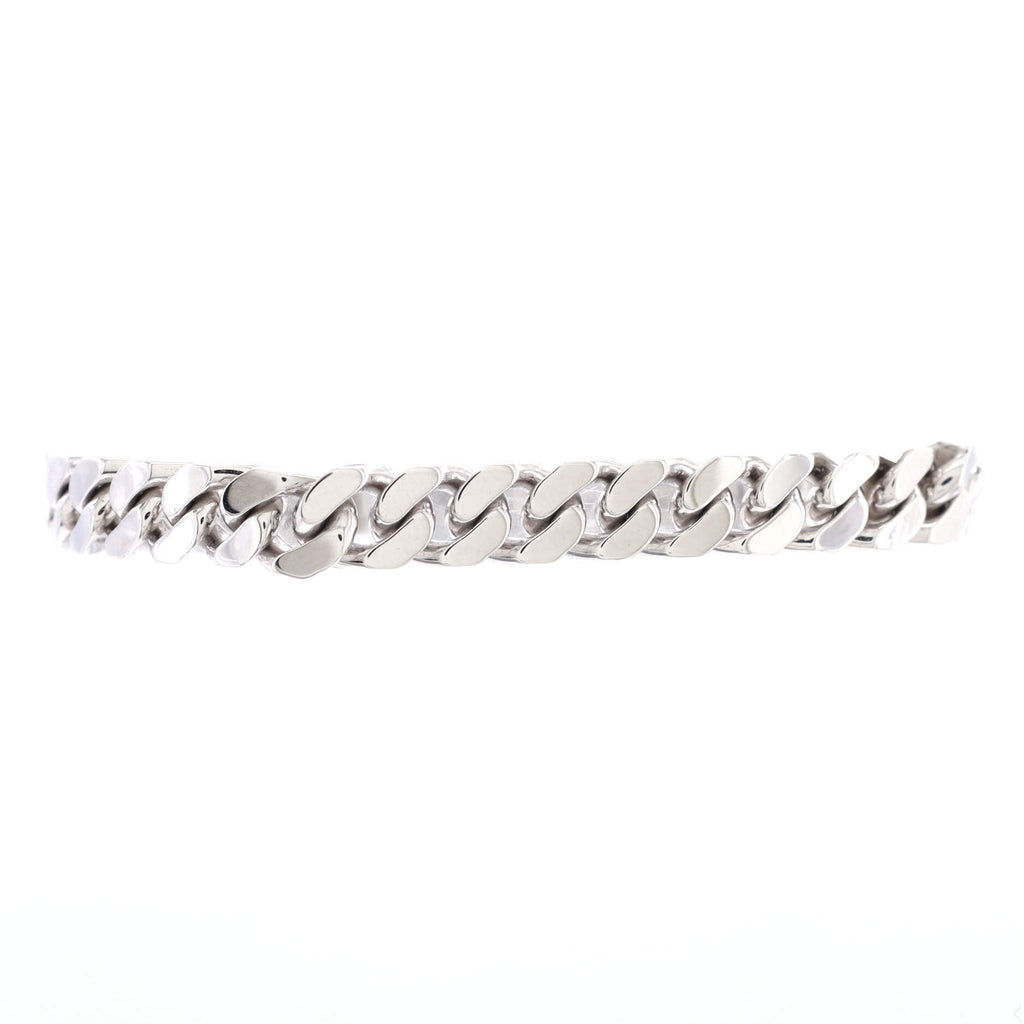 Kelly Gourmette Bracelet 18K White Gold and Pave Diamonds Extra Small