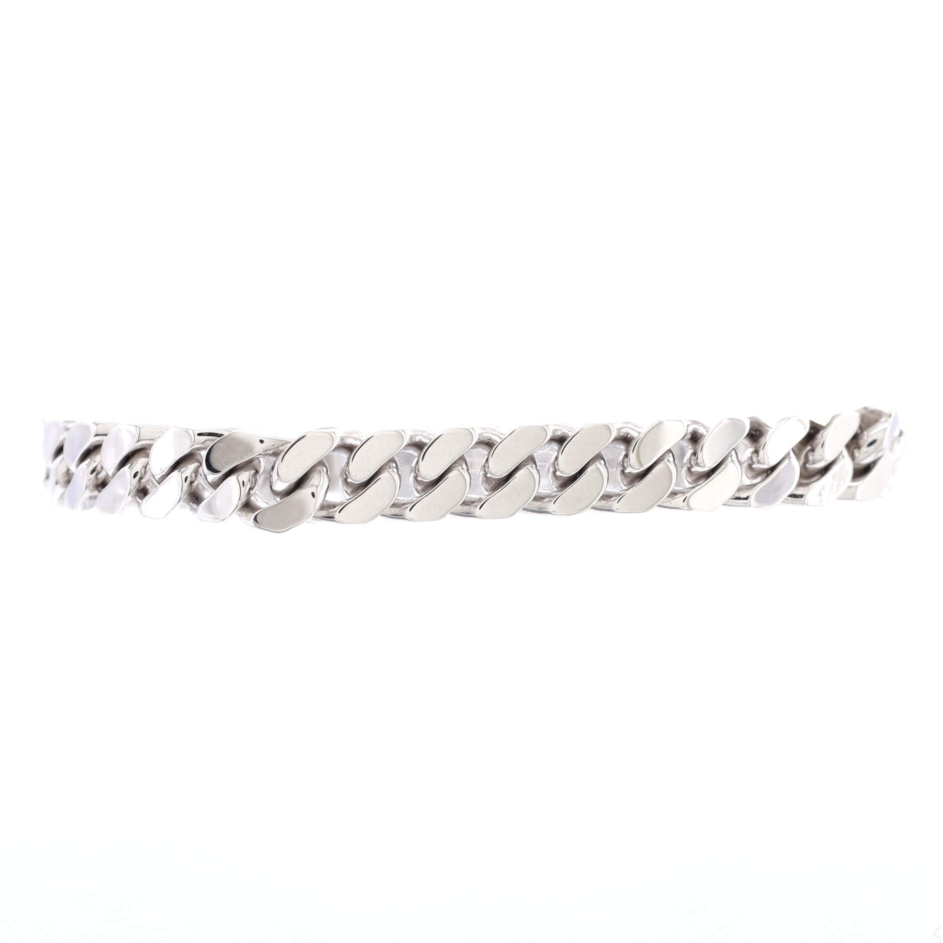 Kelly Gourmette Bracelet 18K White Gold and Pave Diamonds Extra Small