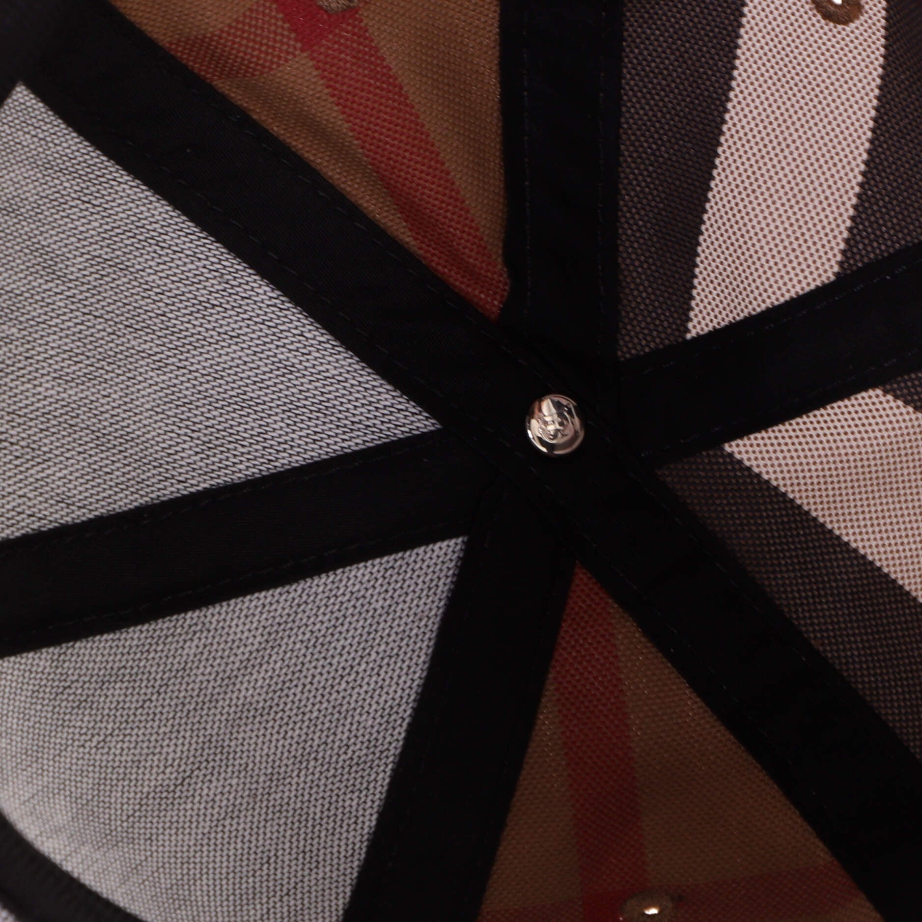 Logo Detail Baseball Cap Exaggerated Check Cotton