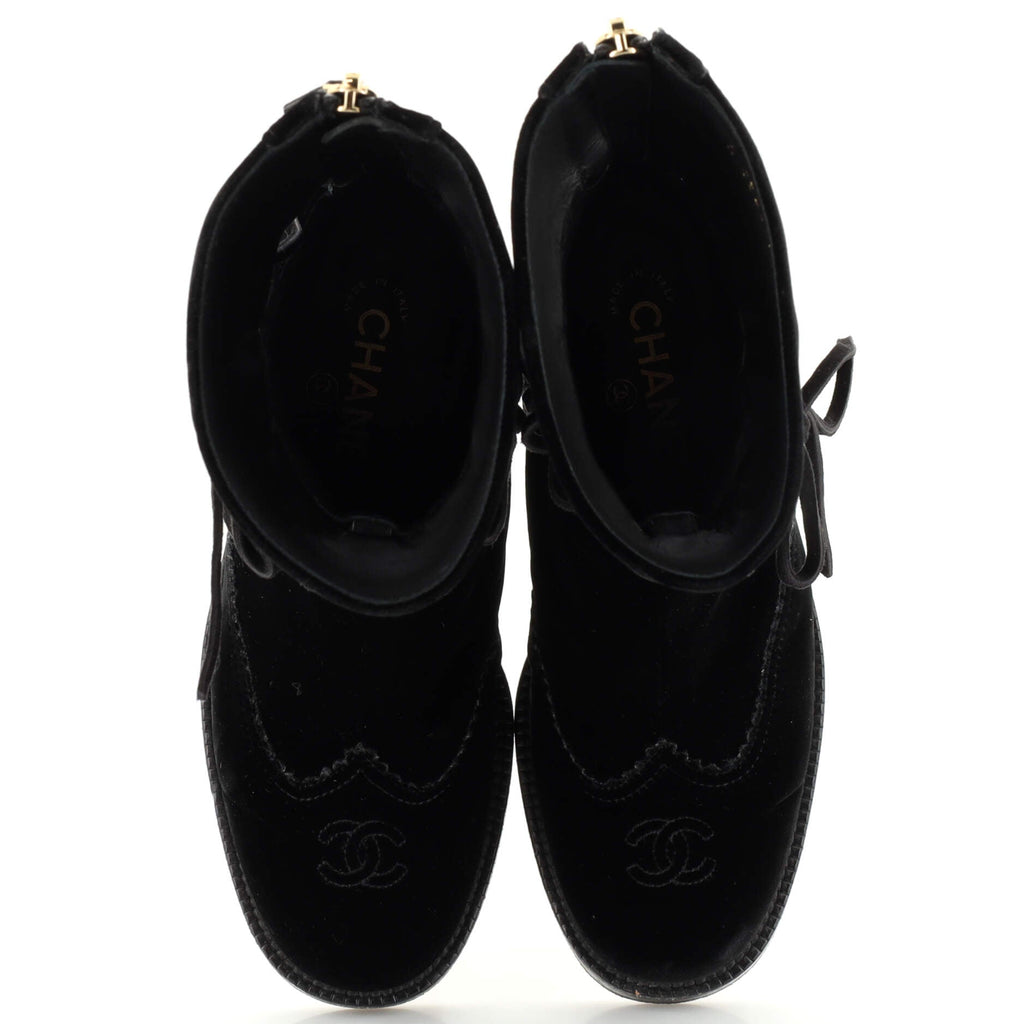 Women’s Cut Out Moto Boots Velvet