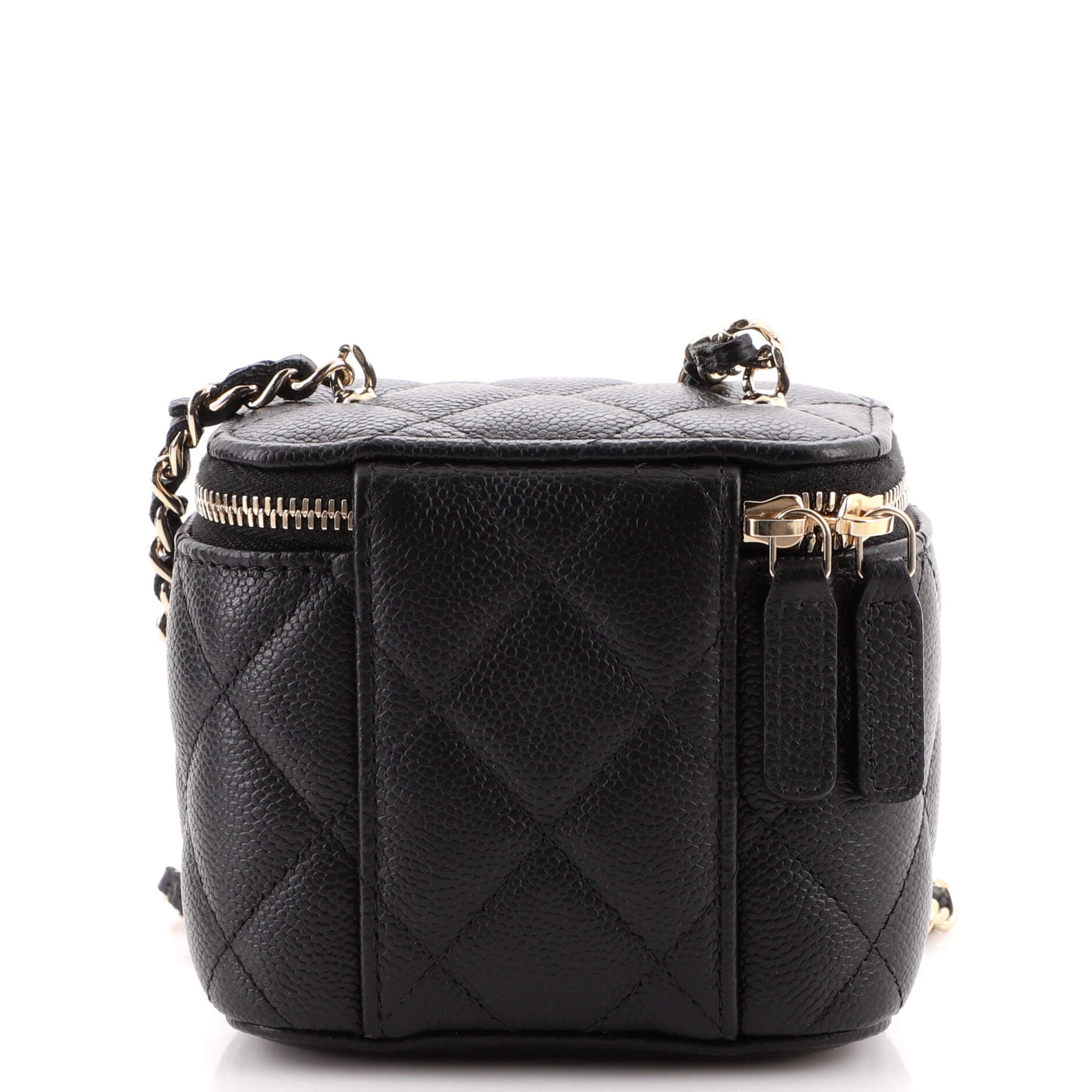 Classic Vanity Case with Chain Quilted Caviar Mini