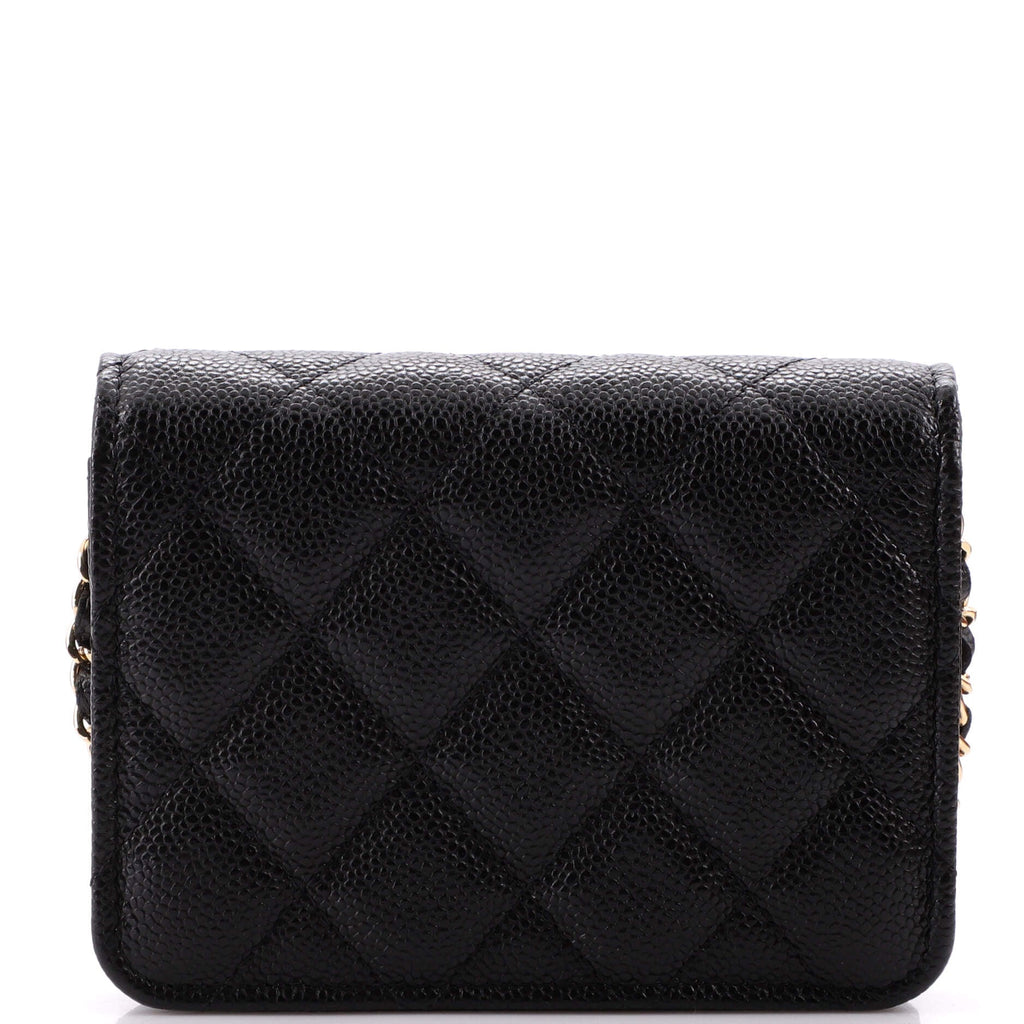 Miss Coco Strap Flap Clutch with Chain Quilted Caviar Mini
