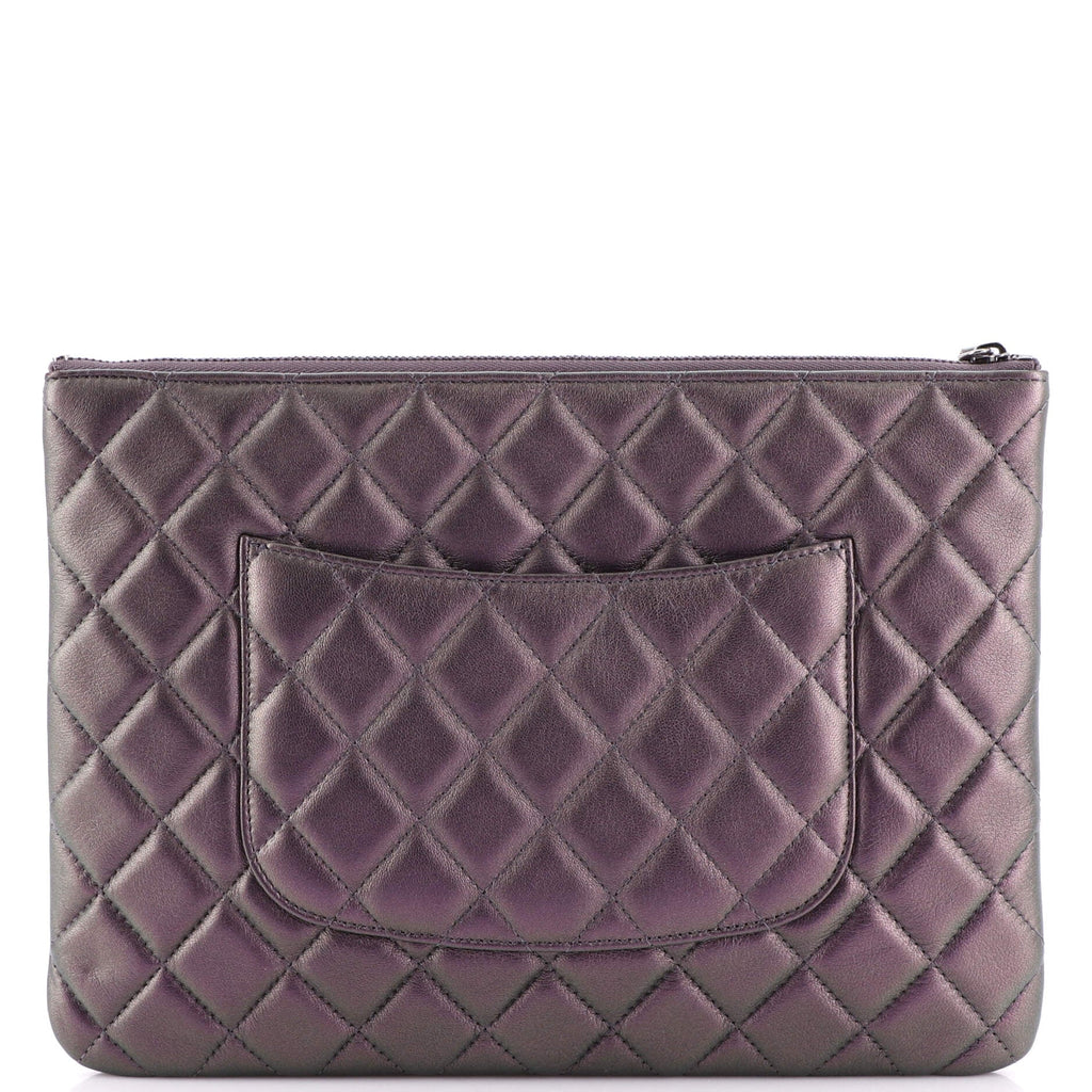 O Case Clutch Quilted Iridescent Lambskin Medium