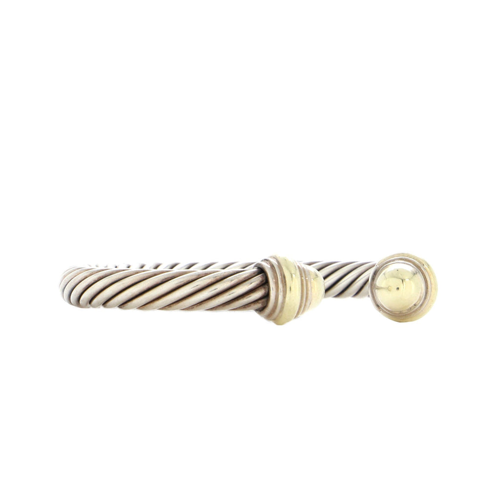 Cable Classic Bracelet Sterling Silver with 14K Yellow Gold 10mm