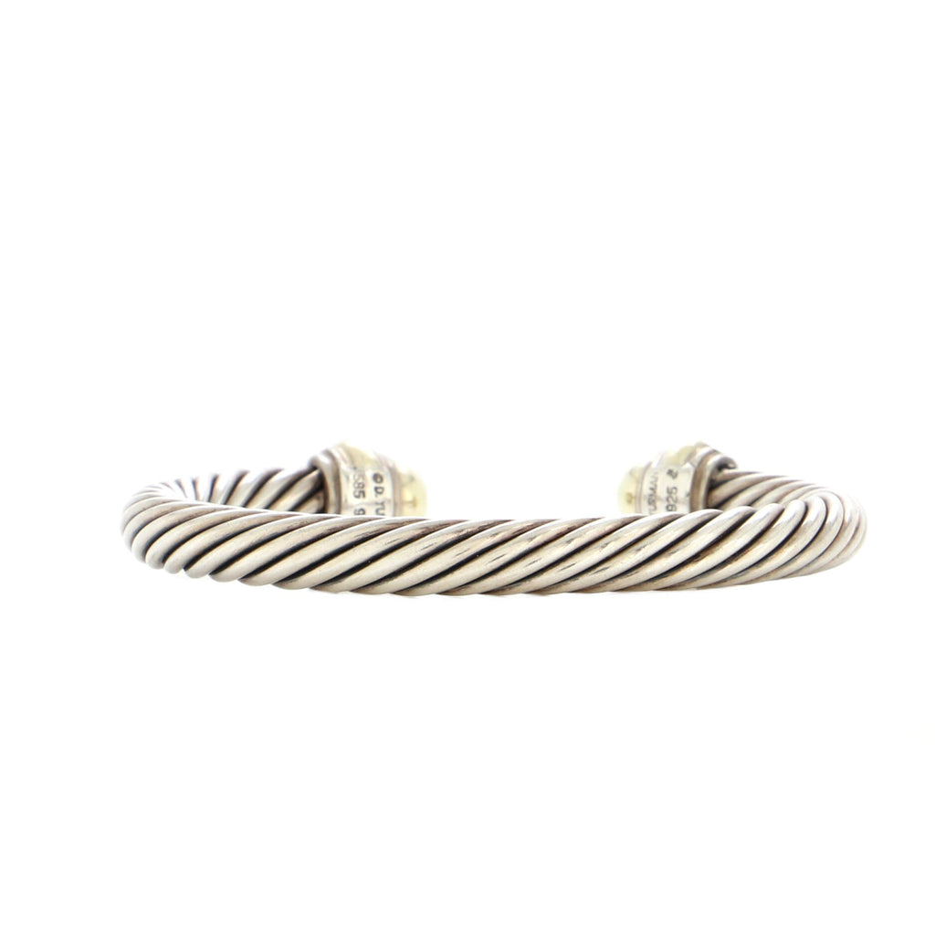 Cable Classic Bracelet Sterling Silver with 14K Yellow Gold 10mm