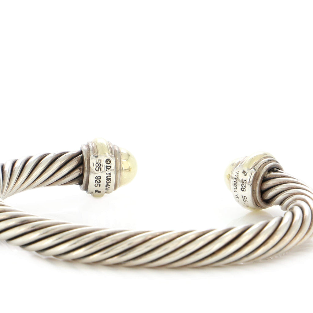 Cable Classic Bracelet Sterling Silver with 14K Yellow Gold 10mm