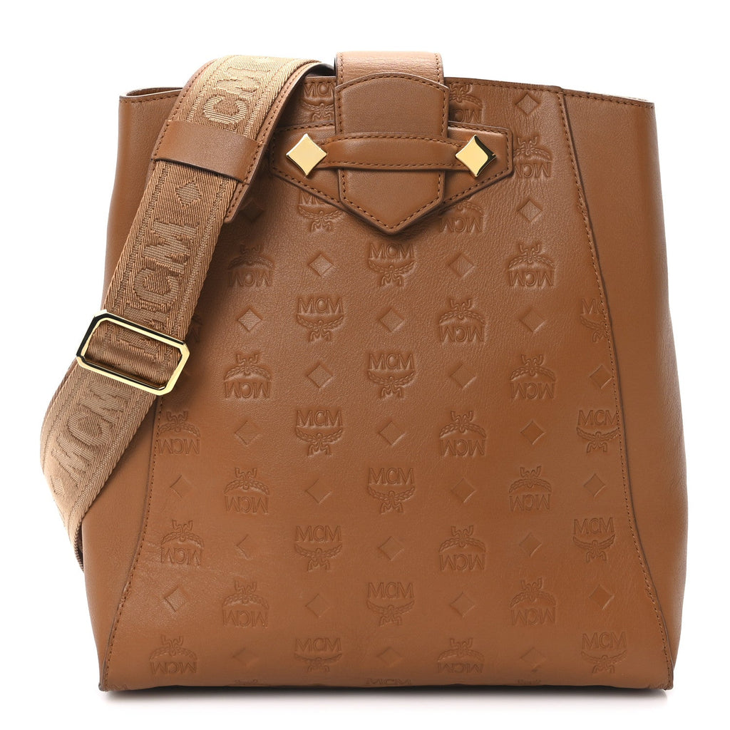 Calfskin Ottomar Monogram Essential Bucket Bag Cognac