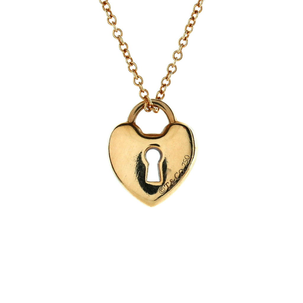 Heart Lock Pendant Necklace 18K Yellow Gold