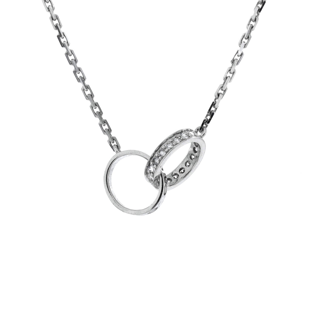 Love Interlocking Necklace 18K White Gold and Diamonds