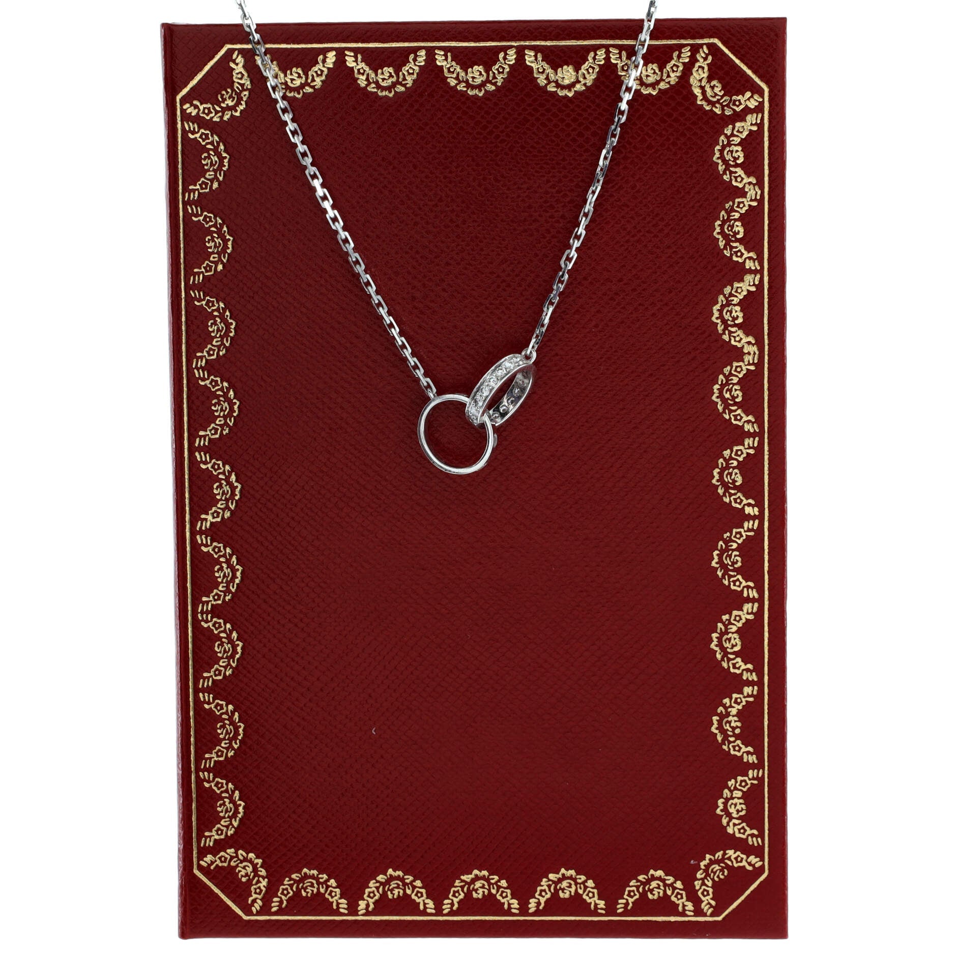 Love Interlocking Necklace 18K White Gold and Diamonds