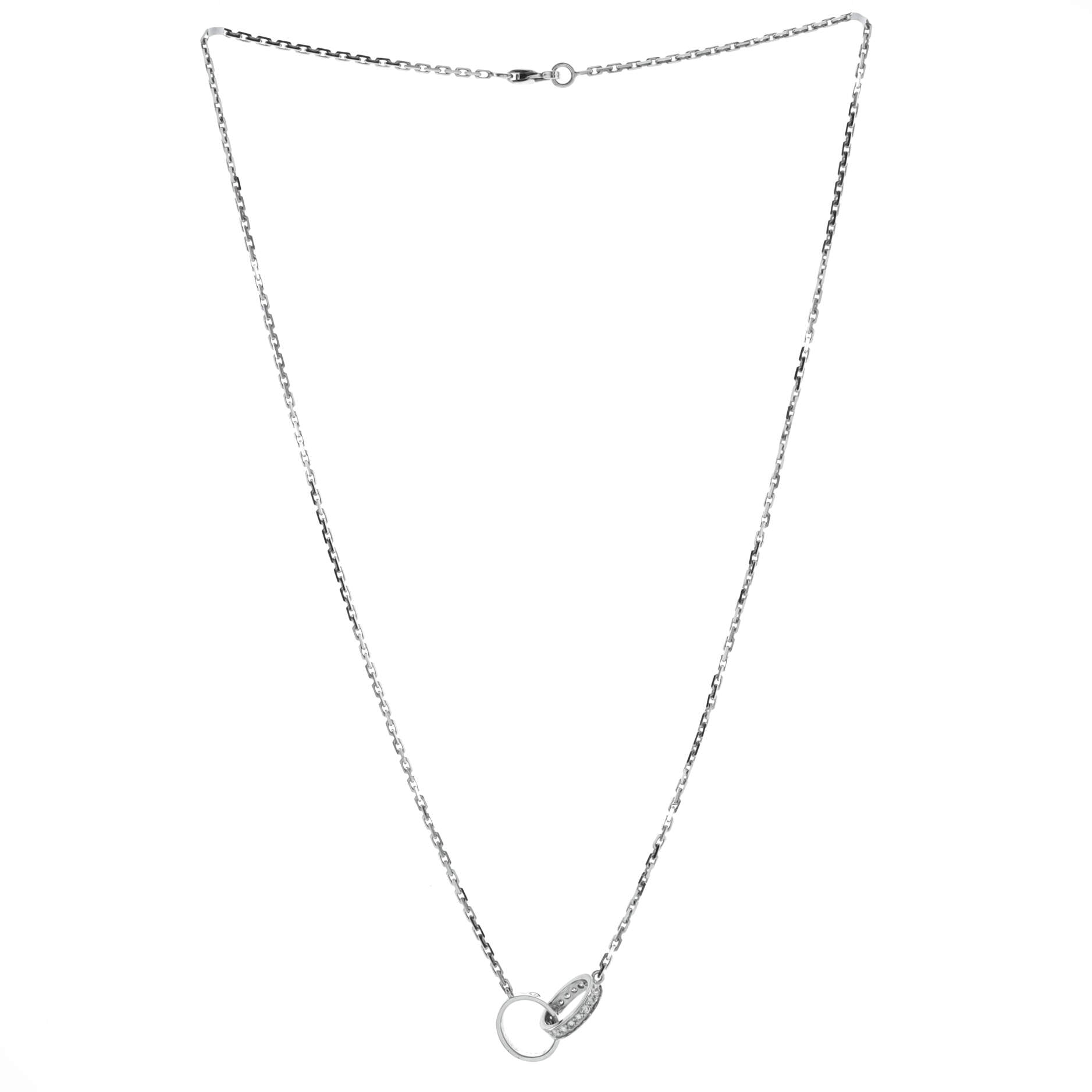 Love Interlocking Necklace 18K White Gold and Diamonds