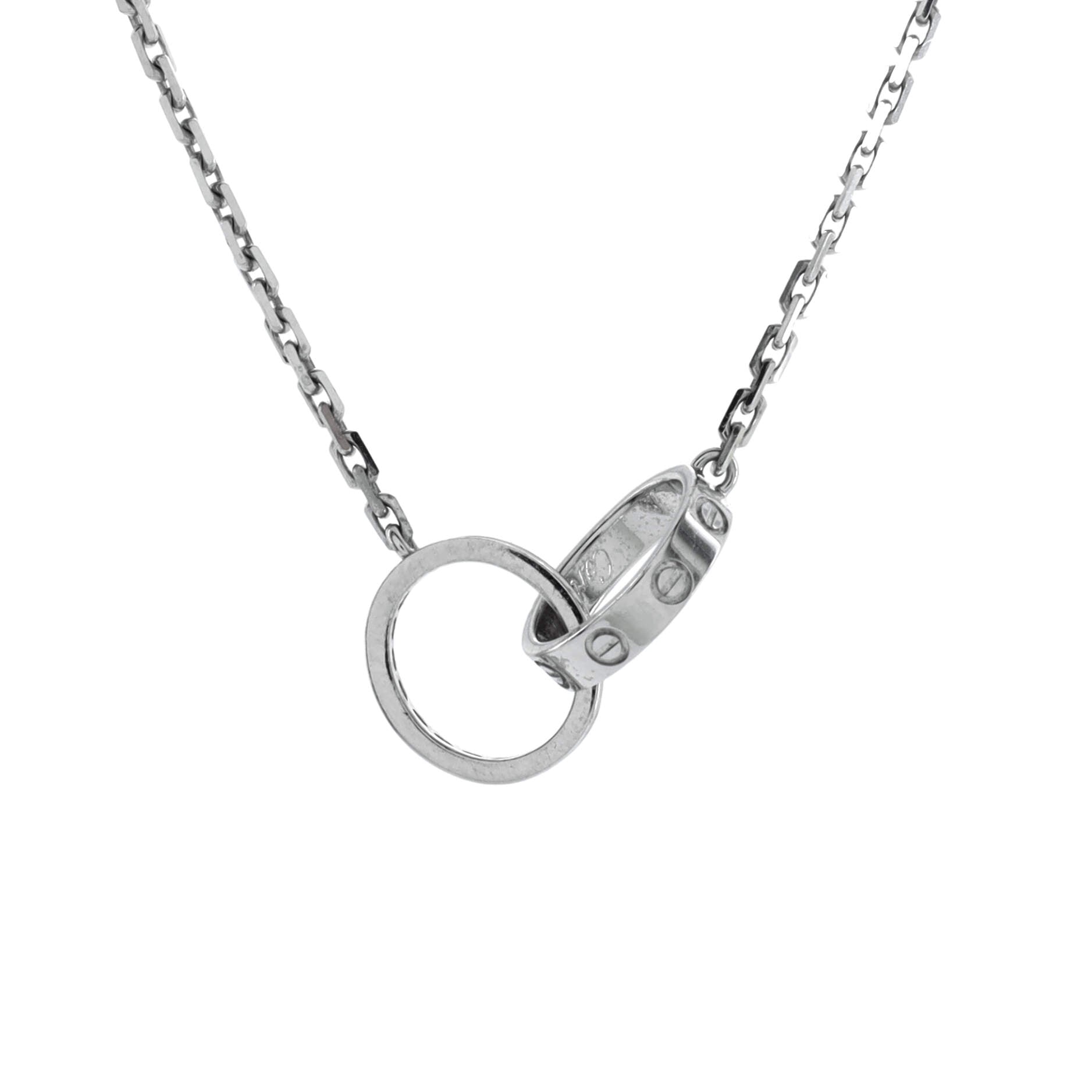Love Interlocking Necklace 18K White Gold and Diamonds