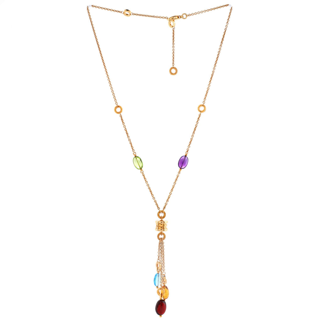 B.Zero1 Lavalier Necklace 18K Yellow Gold with Amethyst, Peridot, Citrine, Garnet, and Blue Topaz