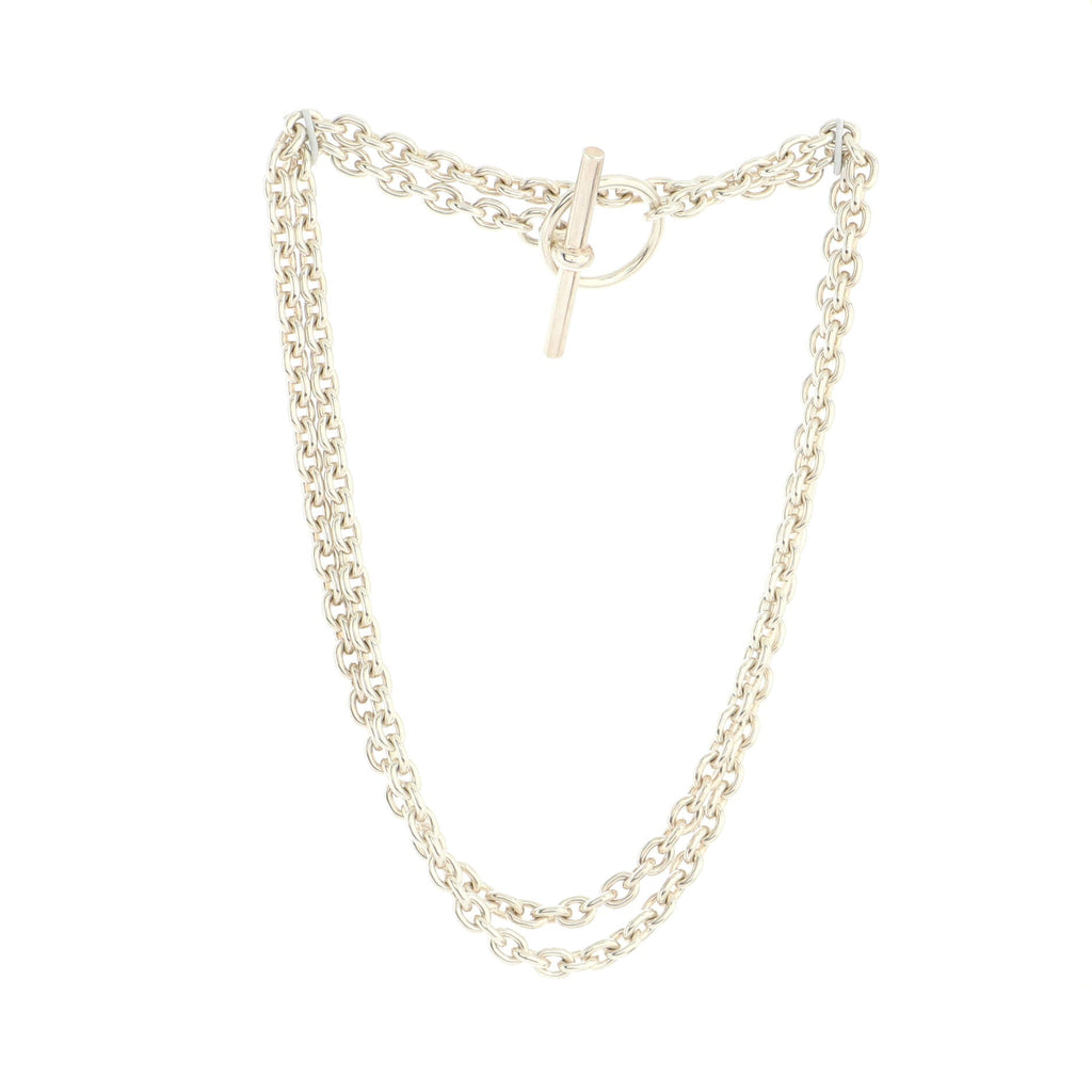 Chaine d'Ancre Chain Link Lariat Necklace Sterling Silver Long