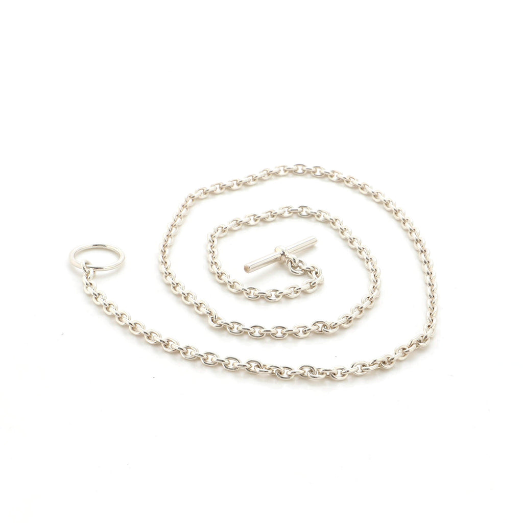 Chaine d'Ancre Chain Link Lariat Necklace Sterling Silver Long