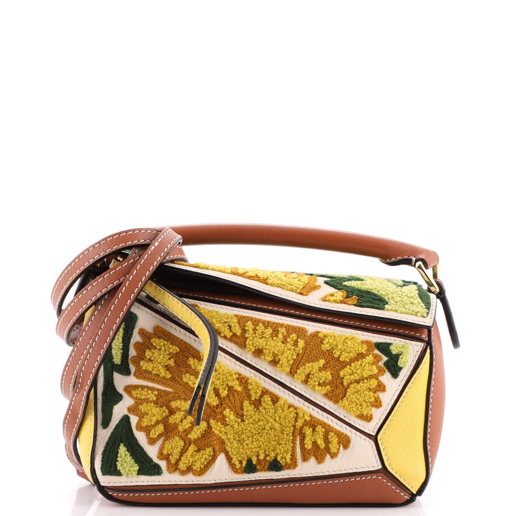 Puzzle Bag Embroidered Leather Mini