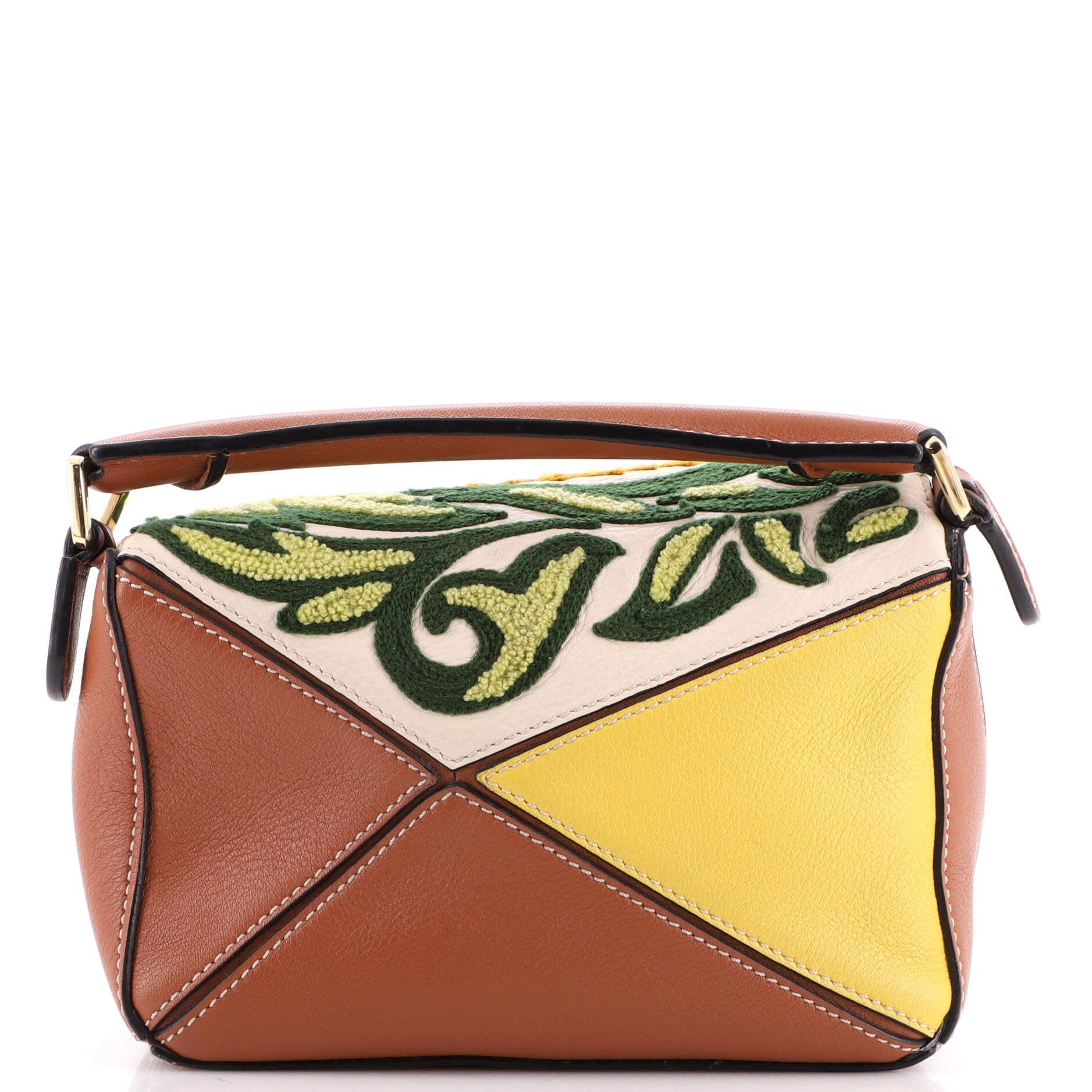 Puzzle Bag Embroidered Leather Mini