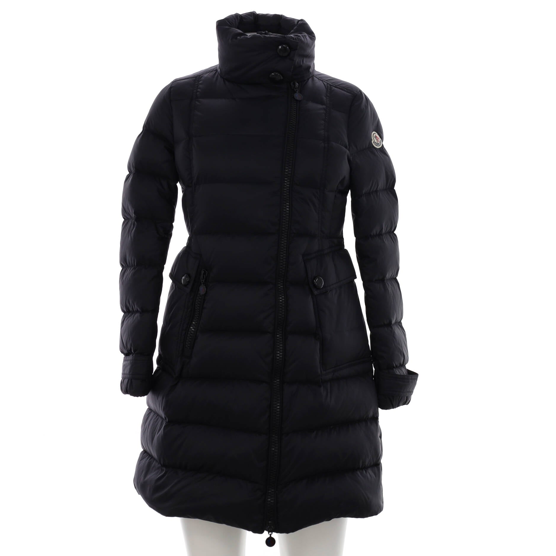 Women's Hooded Zip Puffer Coat Quilted Nylon with Down