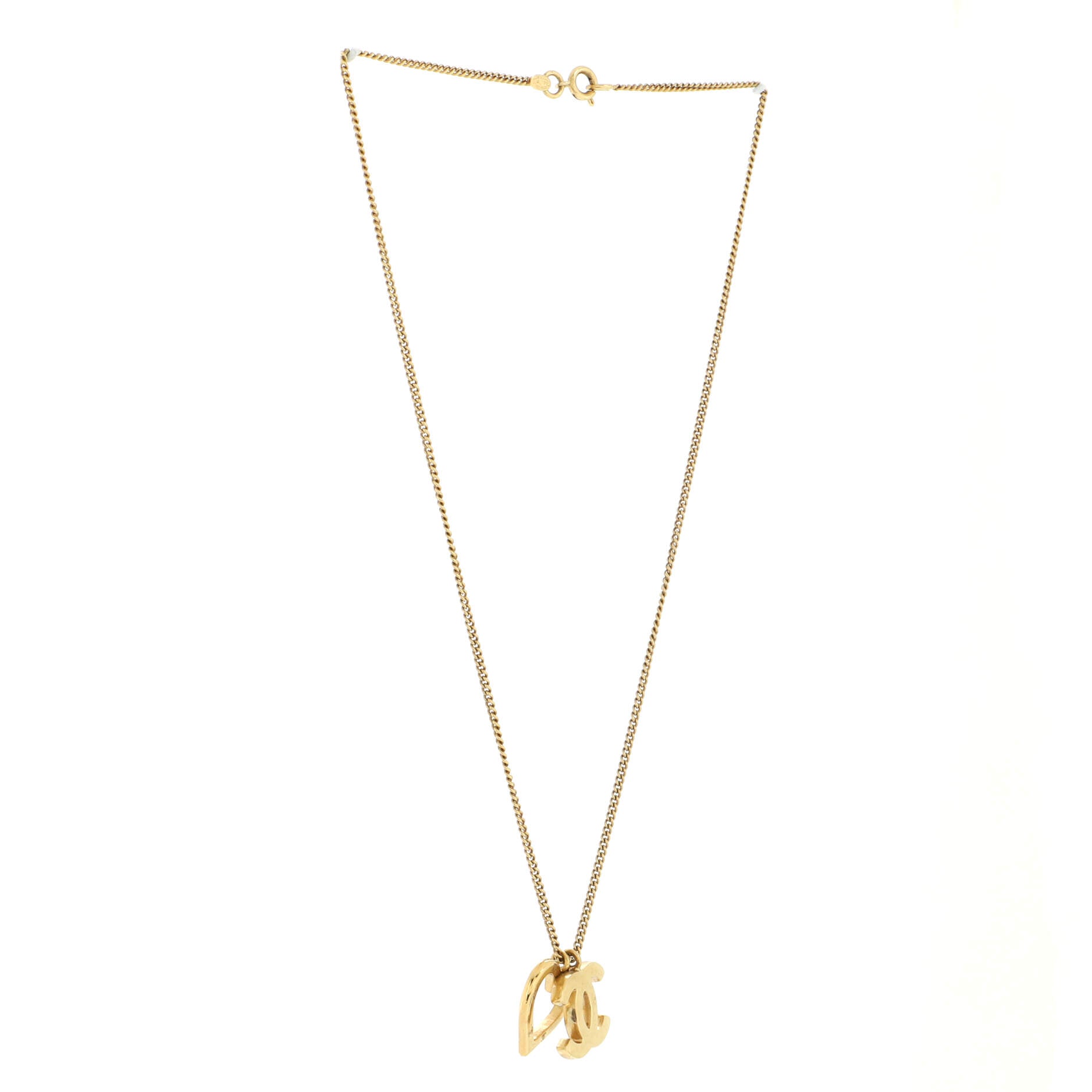 CC Open Heart Pendant Necklace Metal