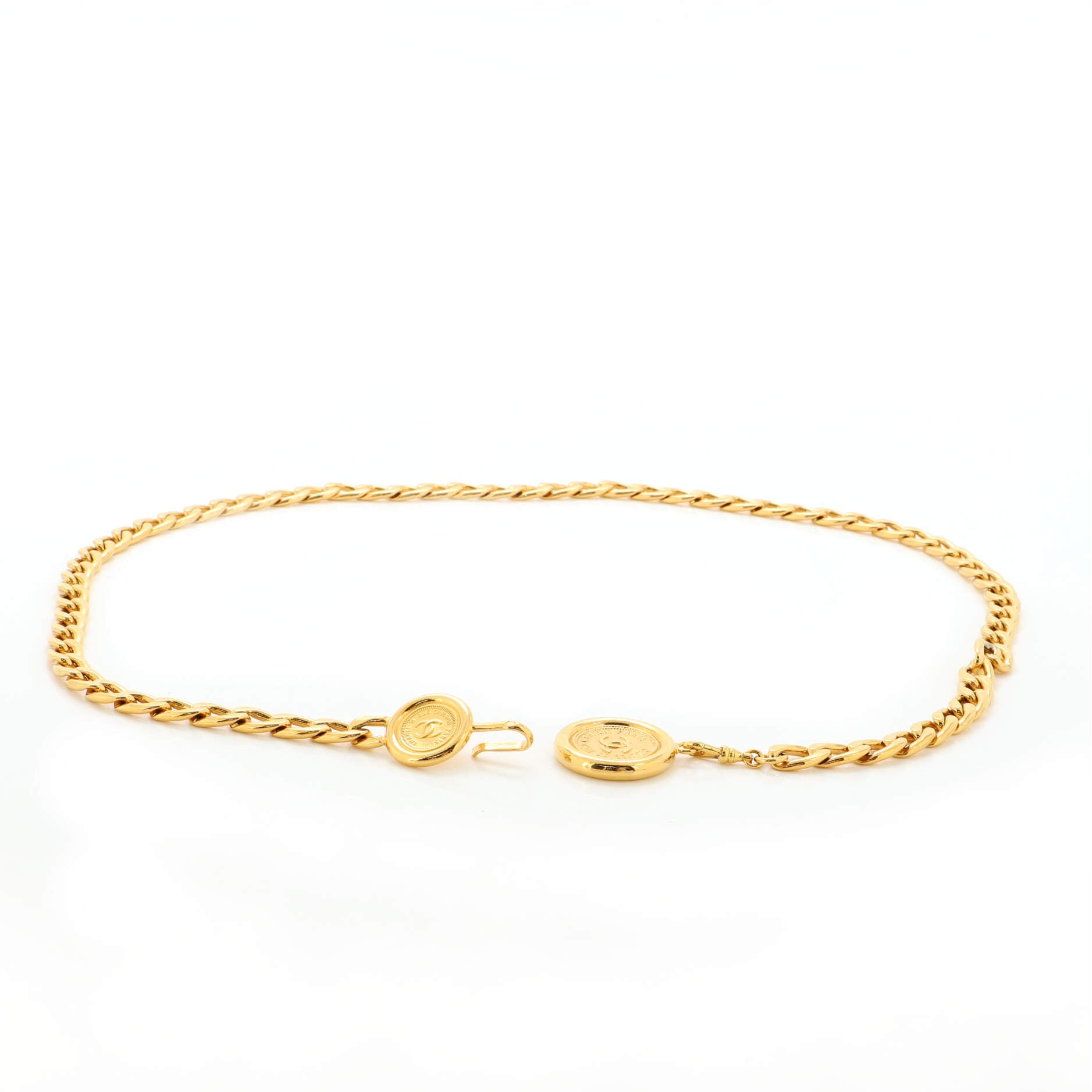 Vintage Medallion Chain Belt Metal 85