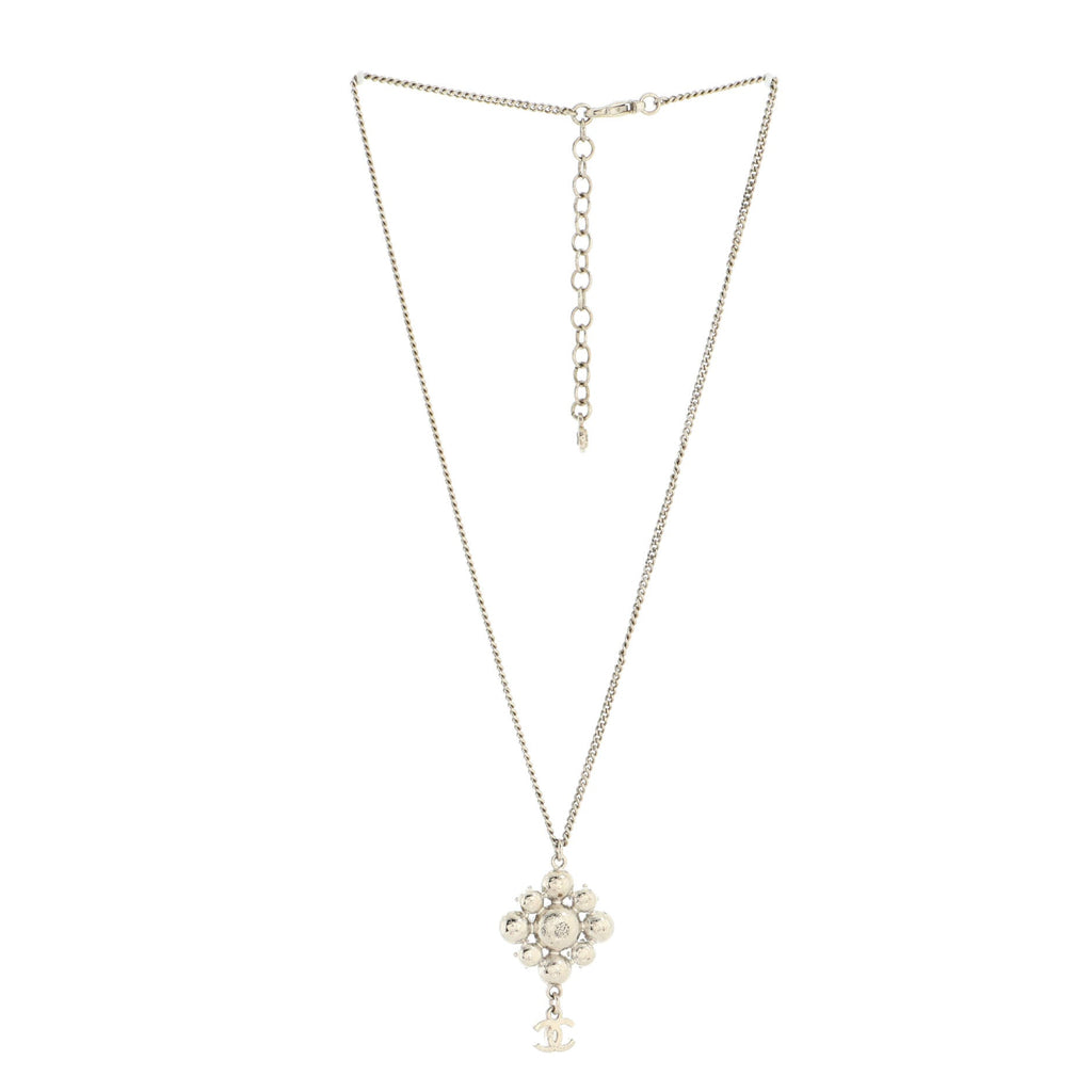 CC Cluster Drop Pendant Necklace Metal with Crystals