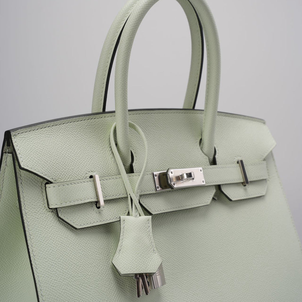 Hermes Birkin Sellier 30 Bag In Vert Fizz Epsom Leather With Palladium Hardware from 2023