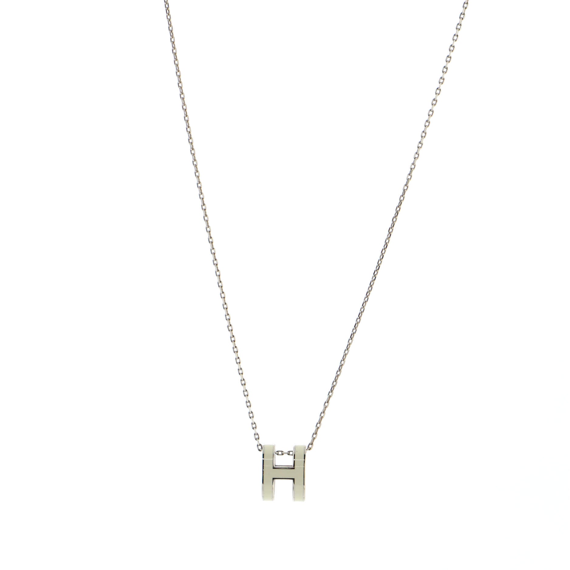 Pop H Pendant Chain Necklace Metal and Enamel