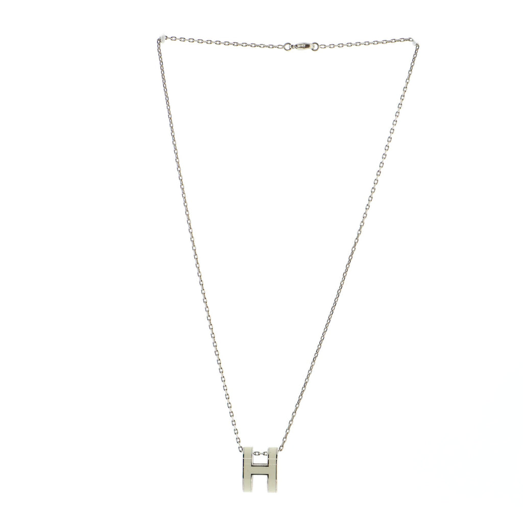 Pop H Pendant Chain Necklace Metal and Enamel