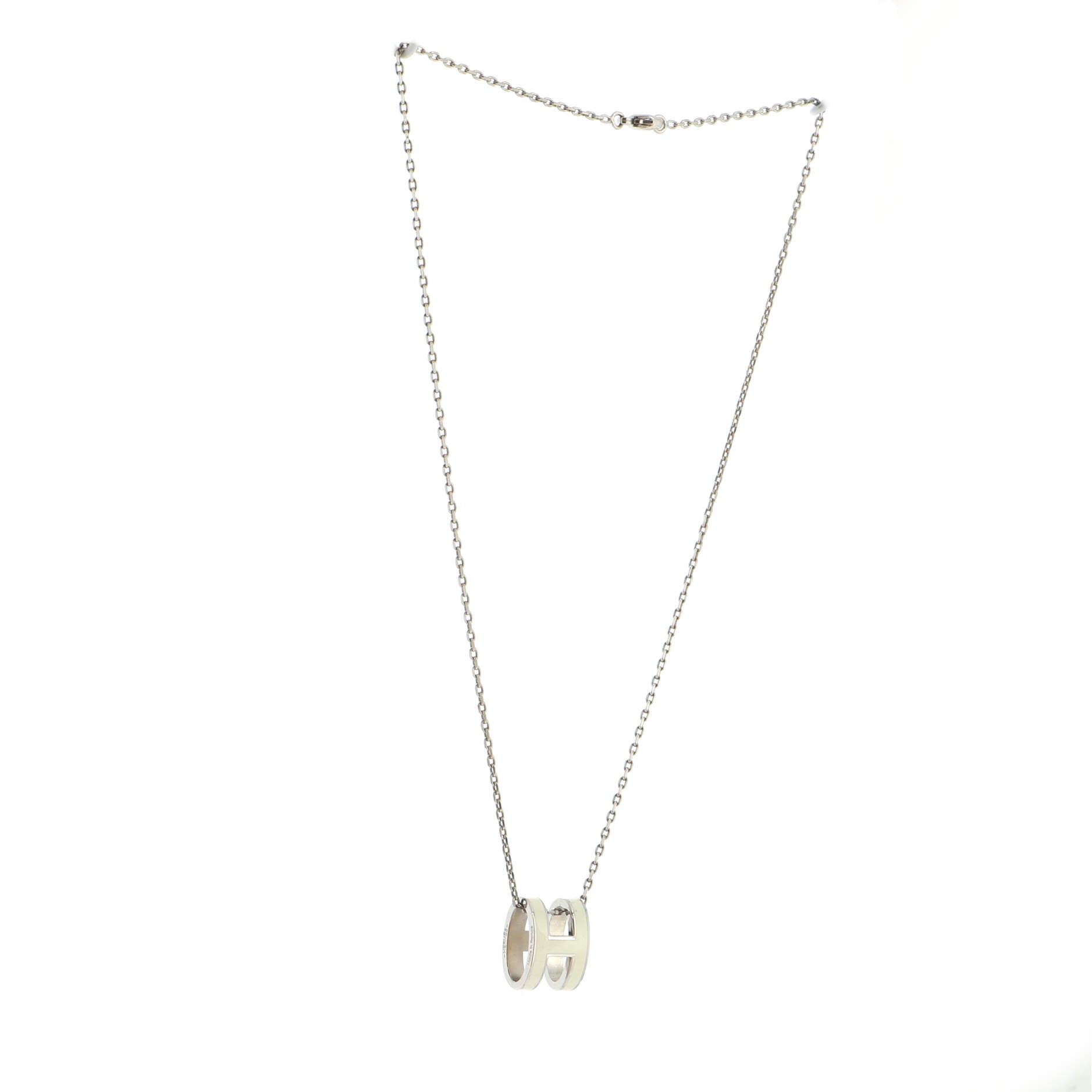 Pop H Pendant Chain Necklace Metal and Enamel