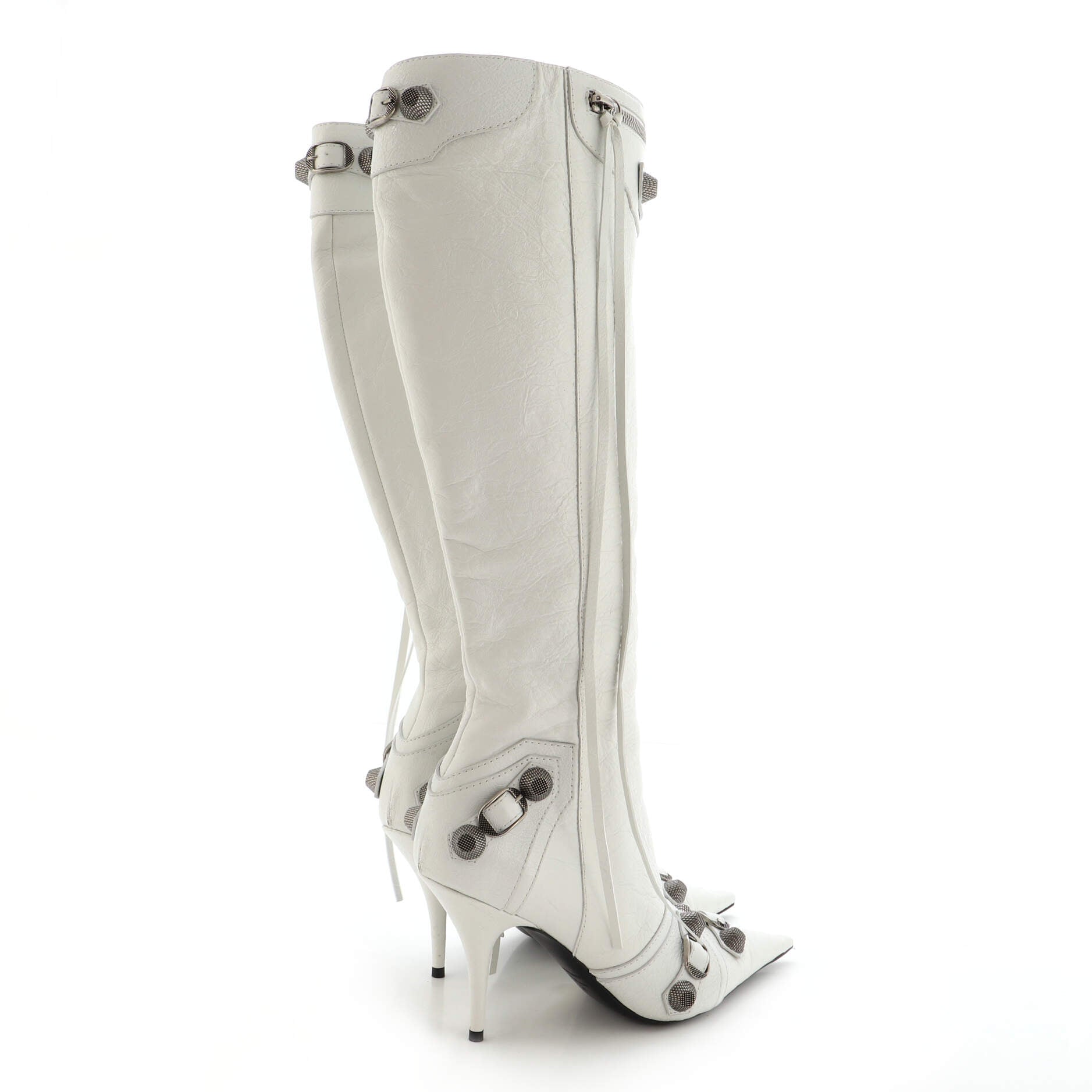 Women's Cagole Knee High Boots Studded Leather 90