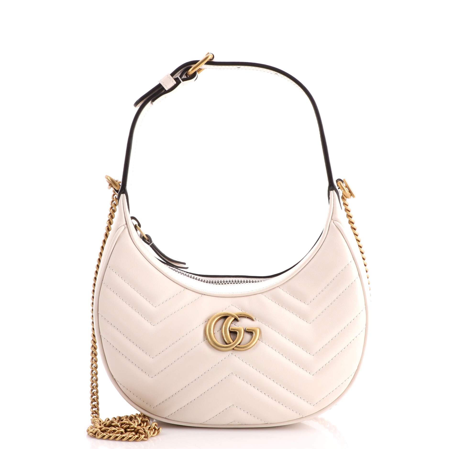 GG Marmont Half Moon Hobo Leather Mini