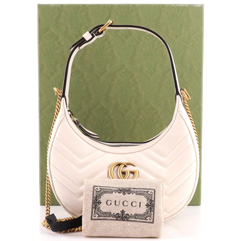 GG Marmont Half Moon Hobo Leather Mini