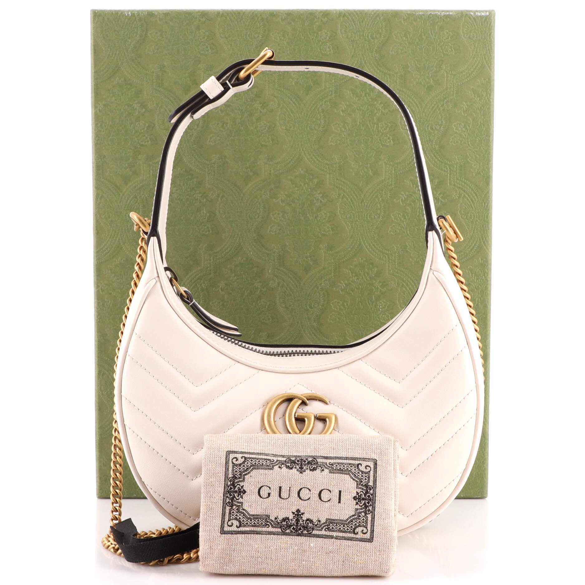 GG Marmont Half Moon Hobo Leather Mini