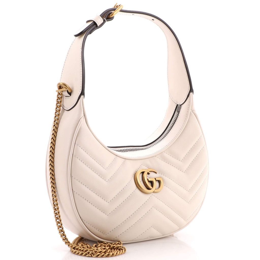 GG Marmont Half Moon Hobo Leather Mini