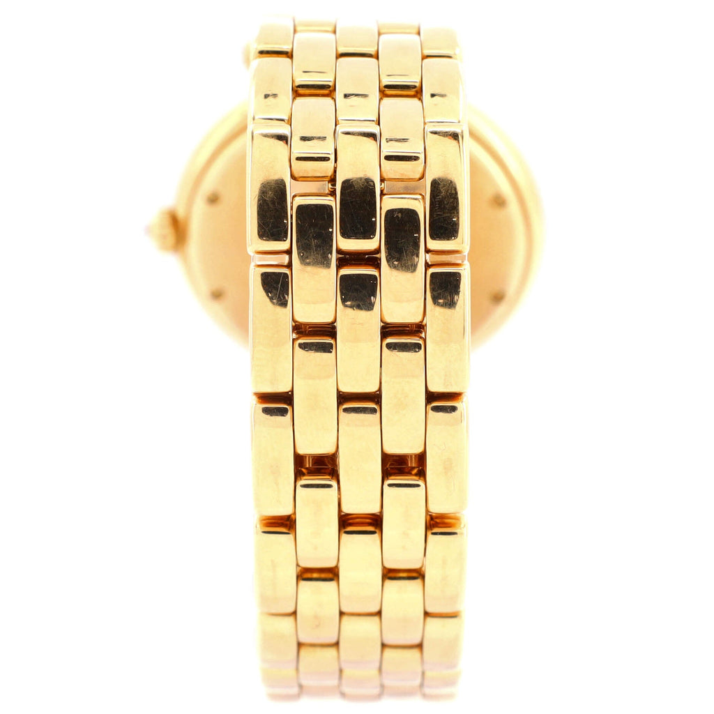 Panthere Vendome Green Dial Quartz Watch Yellow Gold with Diamond Bezel 30
