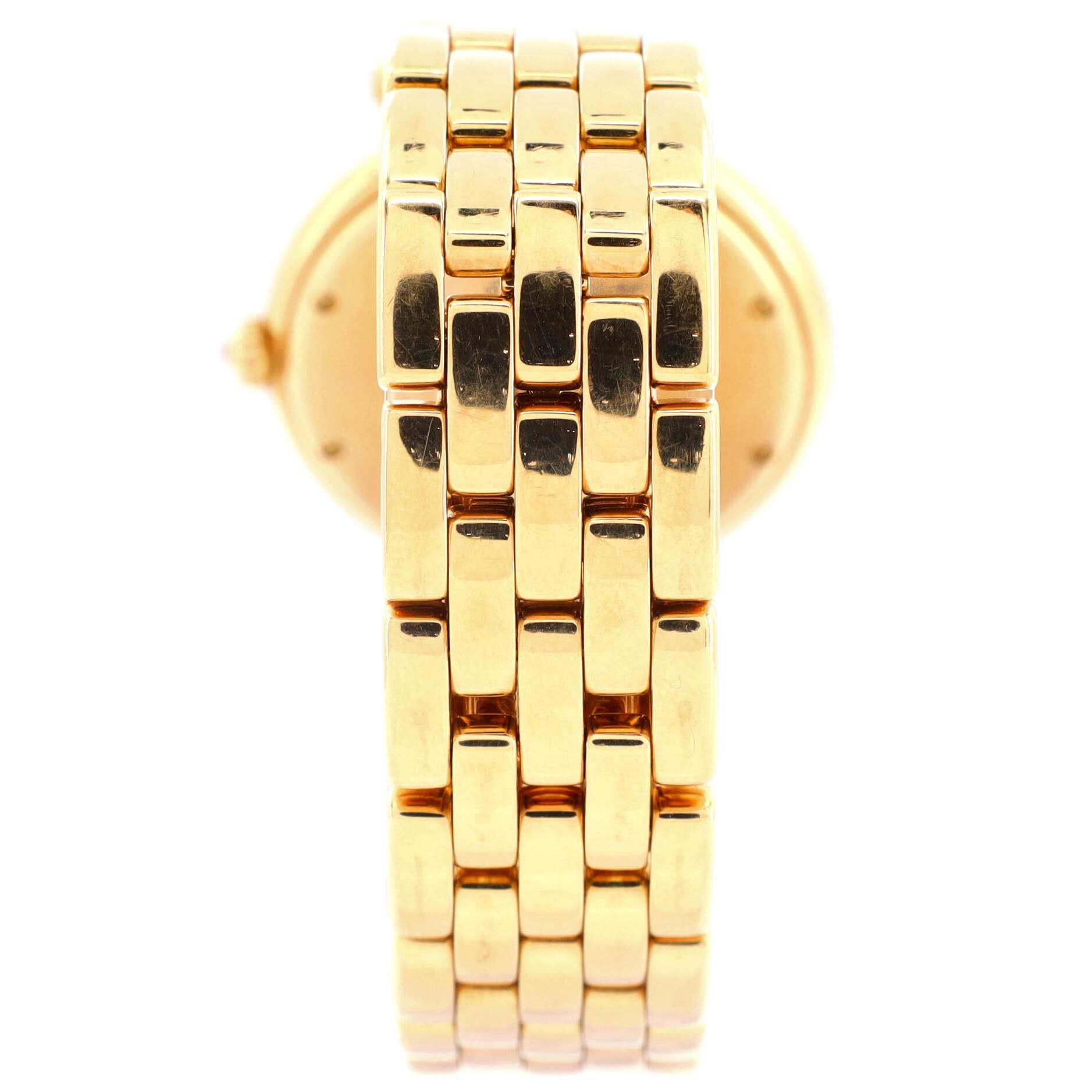 Panthere Vendome Green Dial Quartz Watch Yellow Gold with Diamond Bezel 30