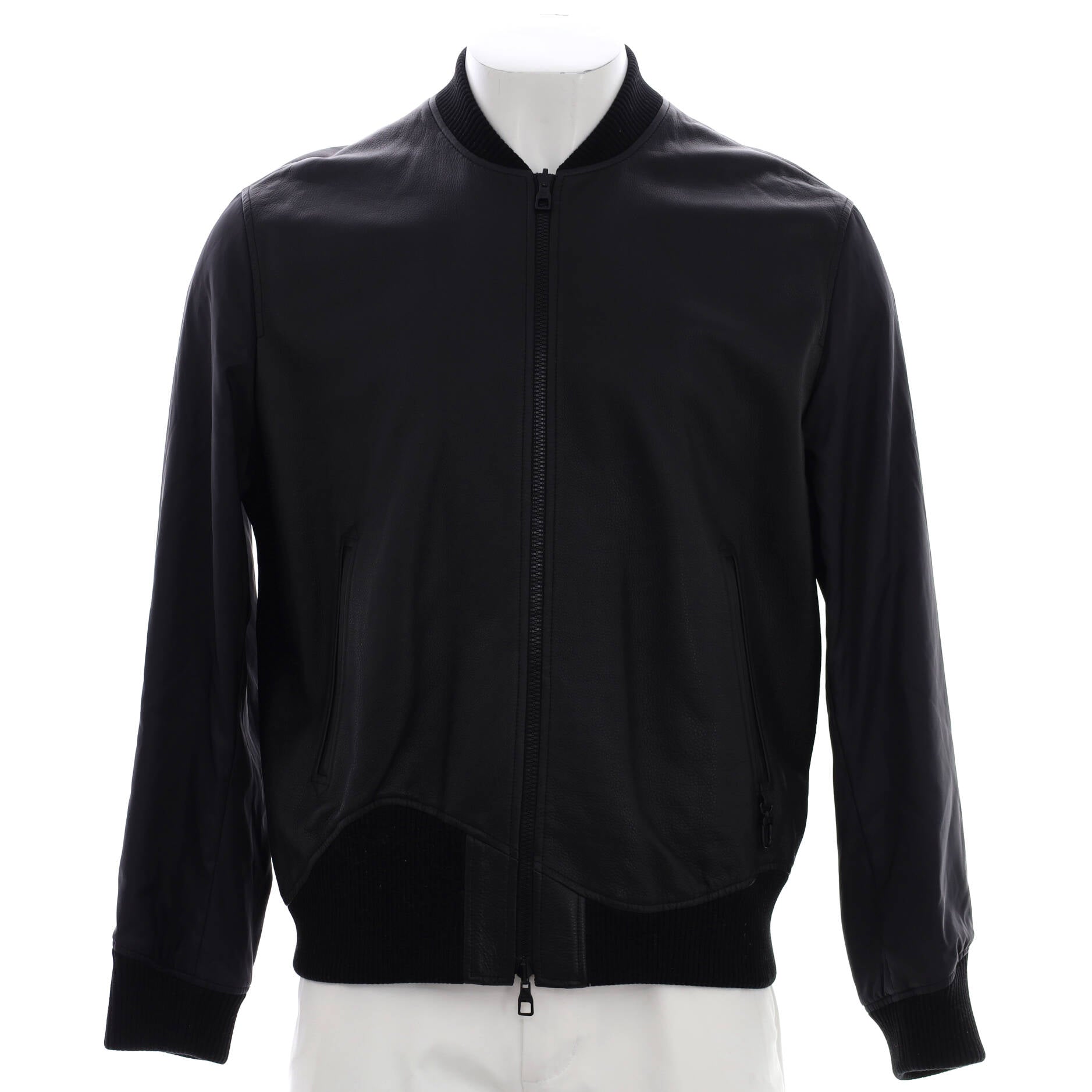 Men's Reversible Bomber Jacket Leather and Nylon