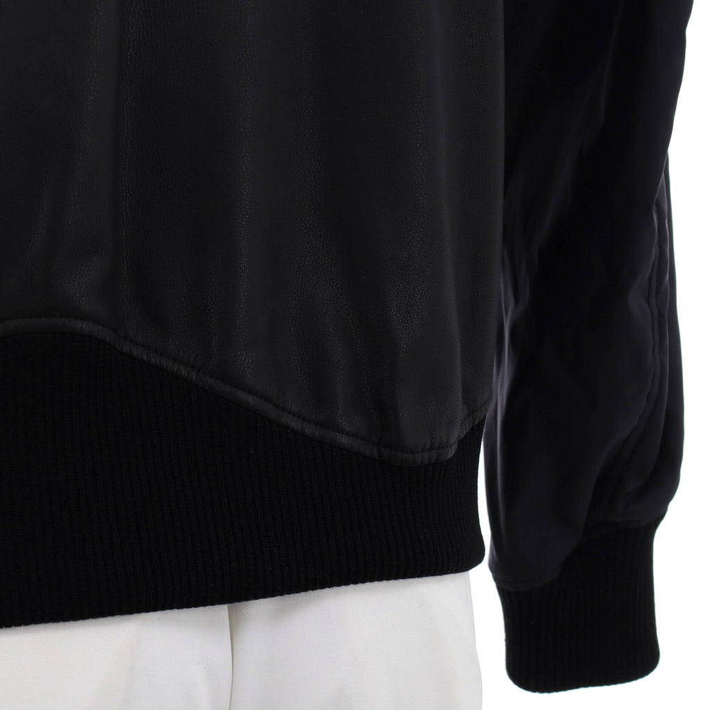 Men's Reversible Bomber Jacket Leather and Nylon