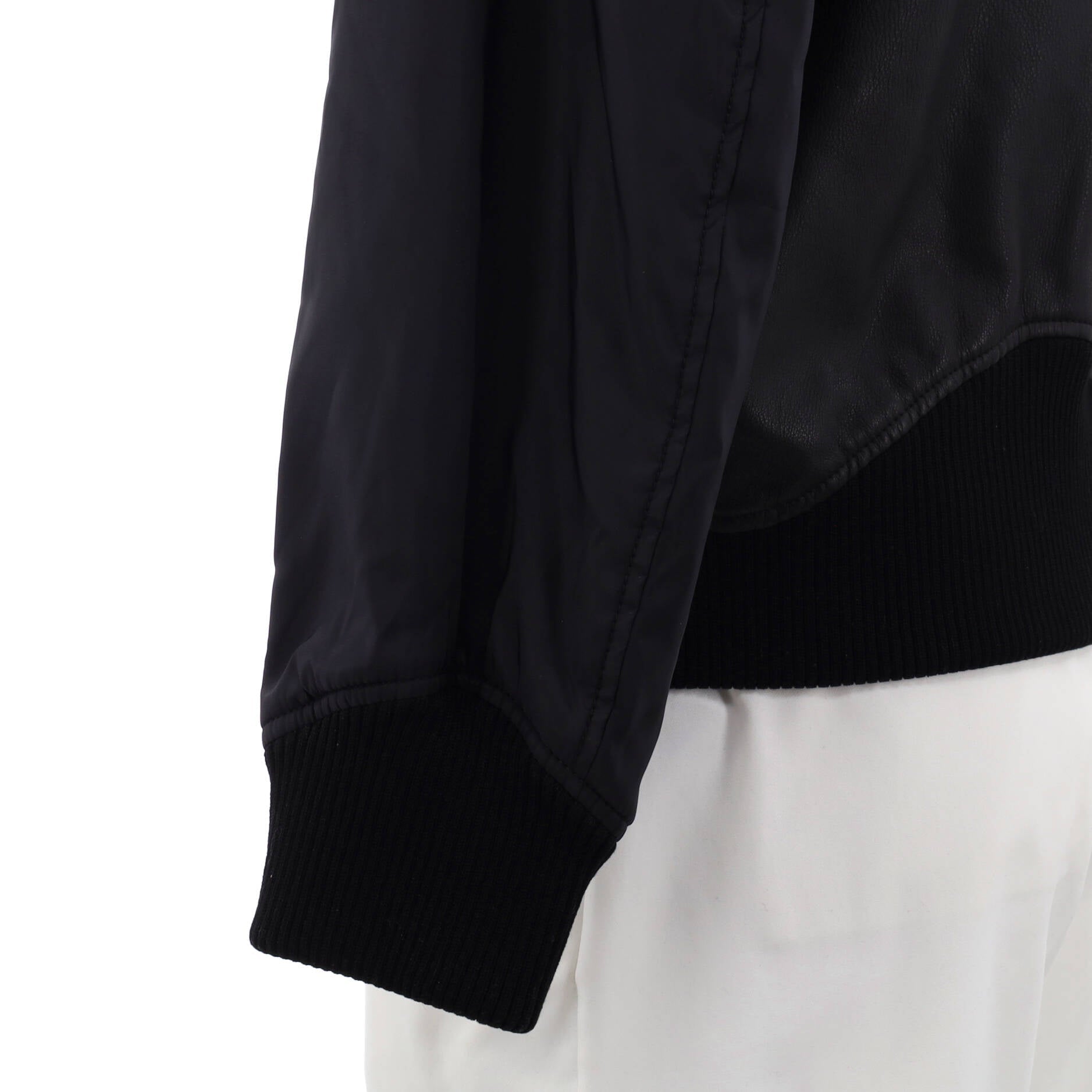Men's Reversible Bomber Jacket Leather and Nylon