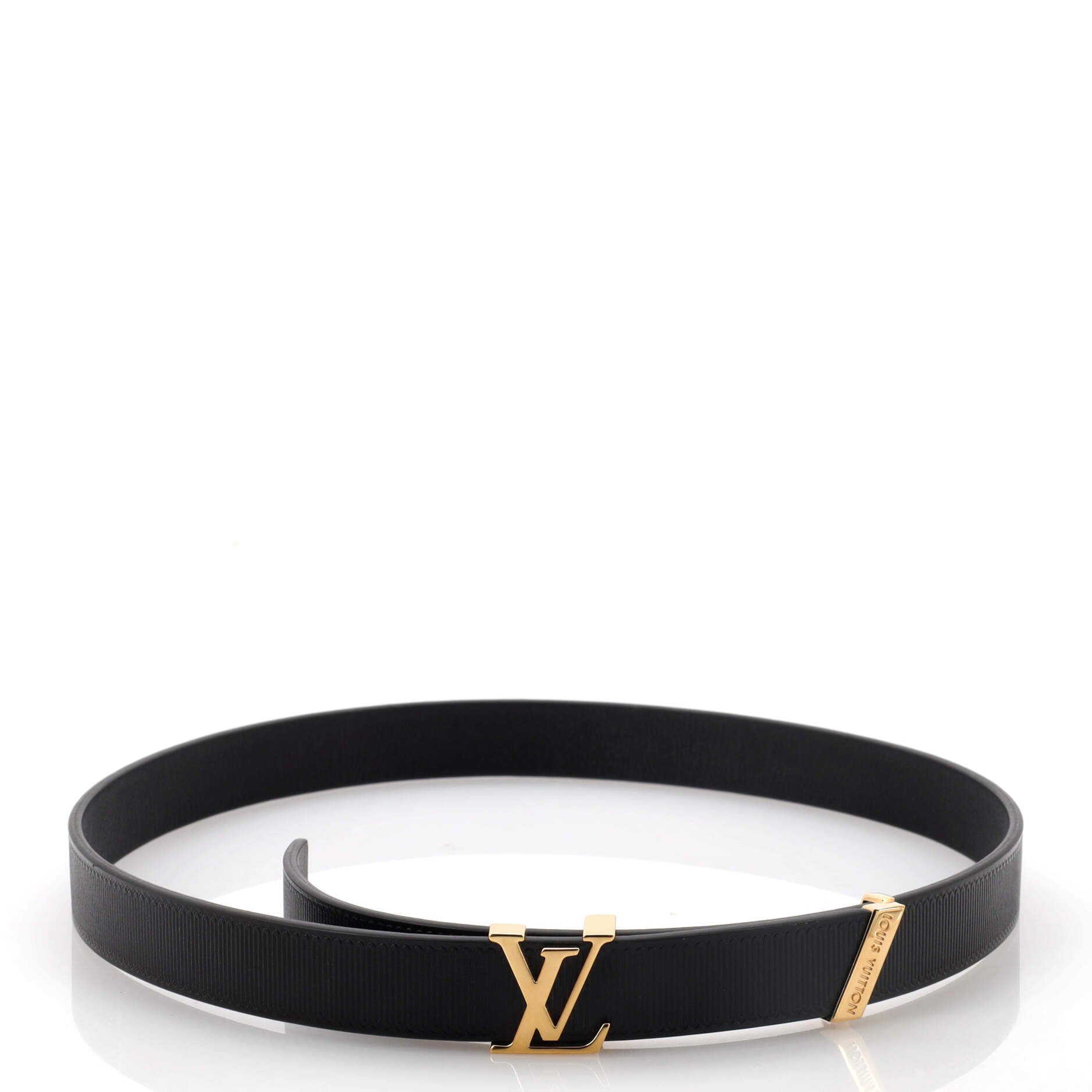 LV Initiales Belt Embossed Calfskin Thin 70