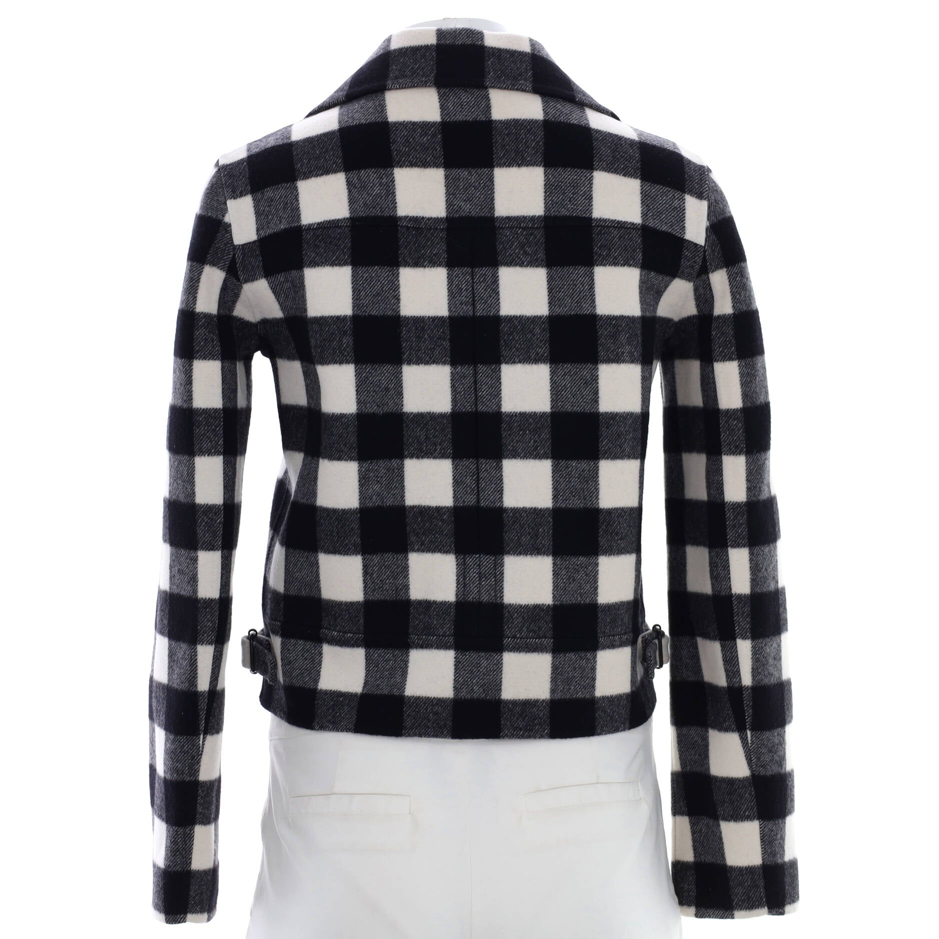 Women's Double Breasted Peacoat Printed Wool