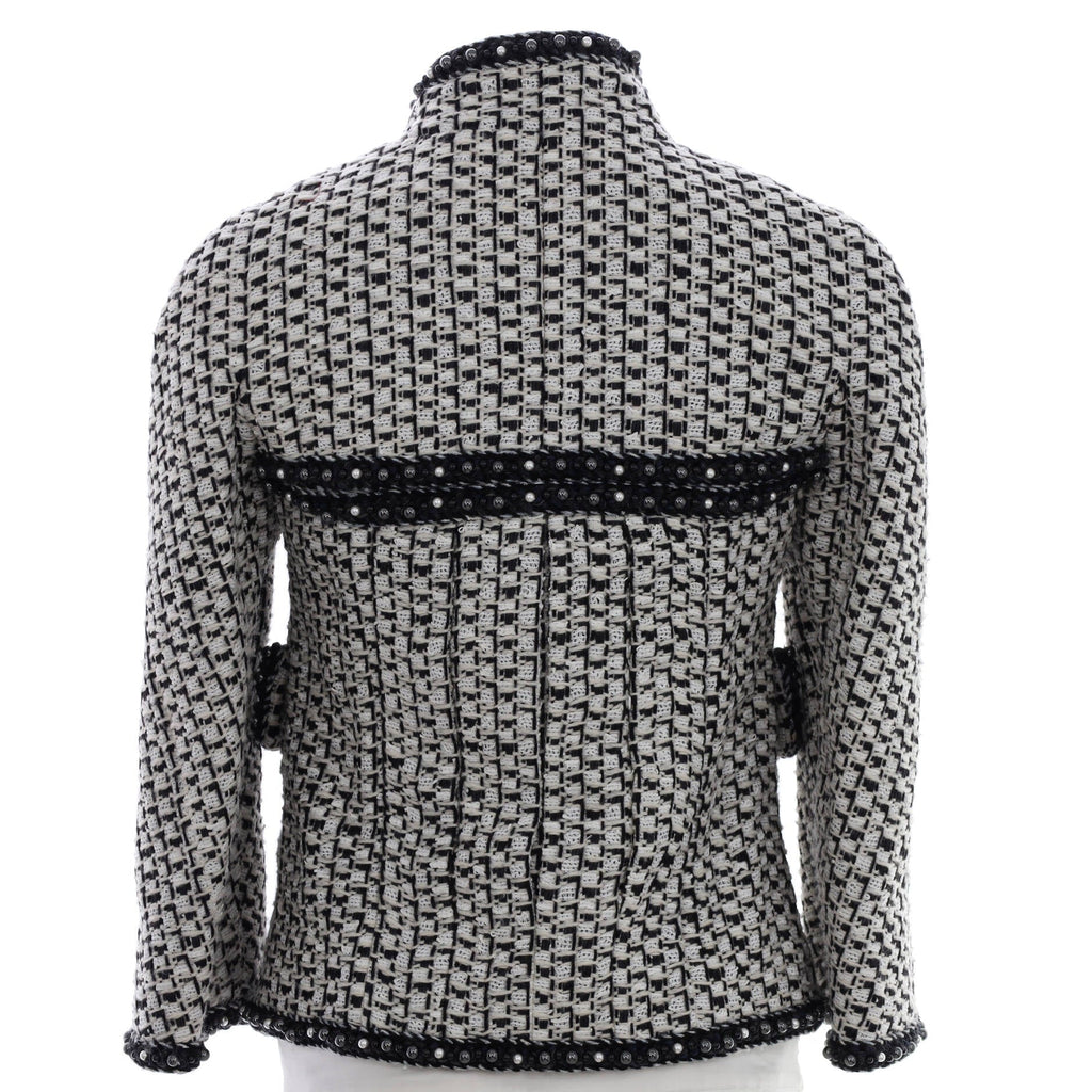 Women's Paris-Rome Fantasy Faux Pearl Detail Blazer Tweed